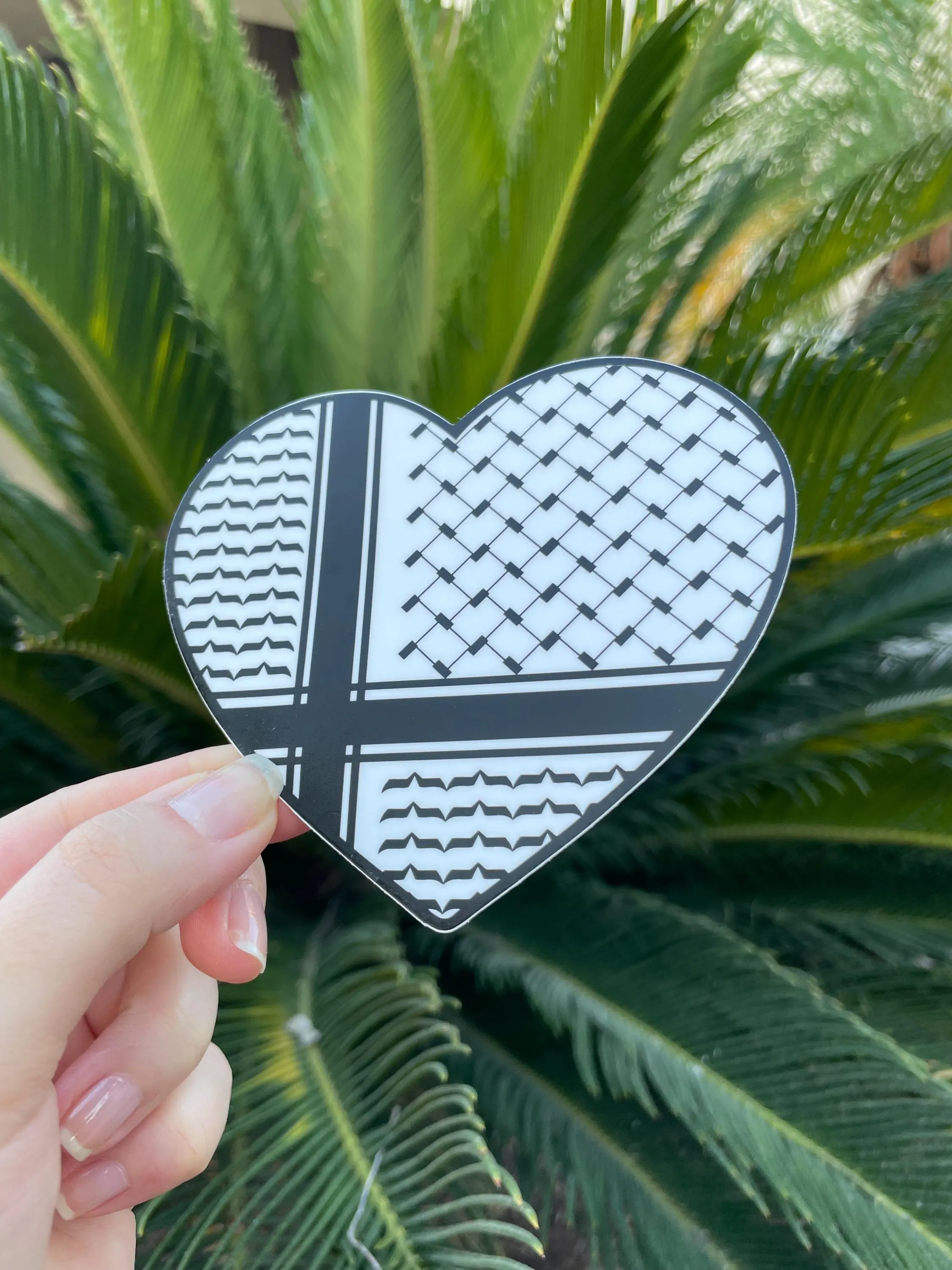 Falastini Keffiyeh heart Bumper Sticker, Palestinian Bumper Sticker, Palestine Bumper Sticker, Car Bumper Sticker, - image 5