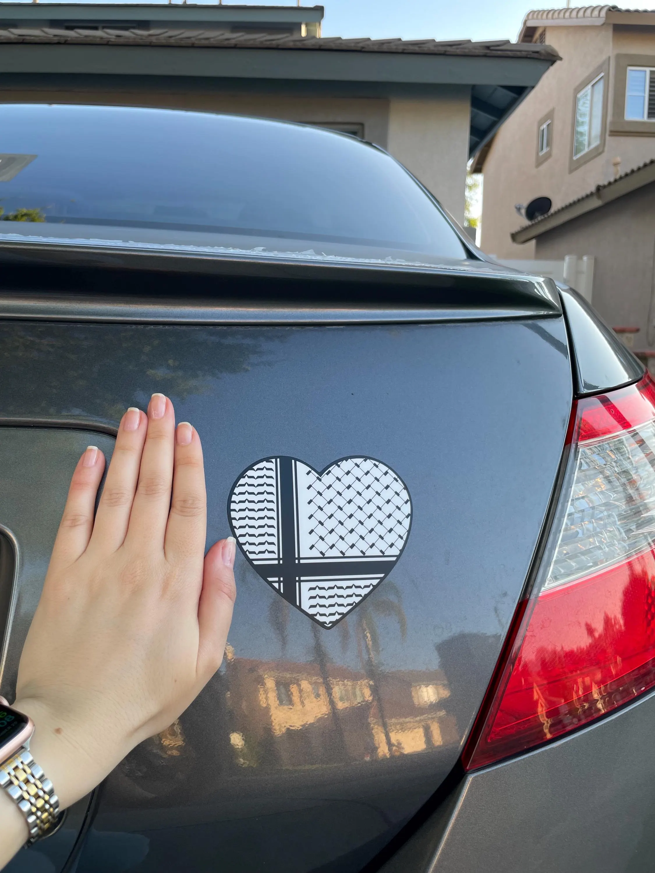 Falastini Keffiyeh heart Bumper Sticker, Palestinian Bumper Sticker, Palestine Bumper Sticker, Car Bumper Sticker, - image 3