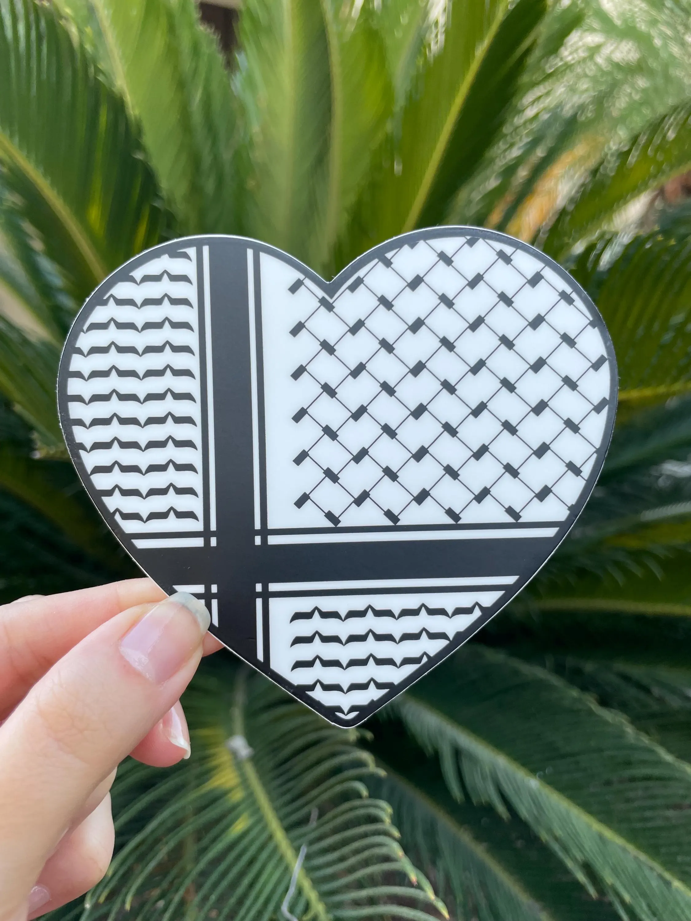 Falastini Keffiyeh heart Bumper Sticker, Palestinian Bumper Sticker, Palestine Bumper Sticker, Car Bumper Sticker, - image 4