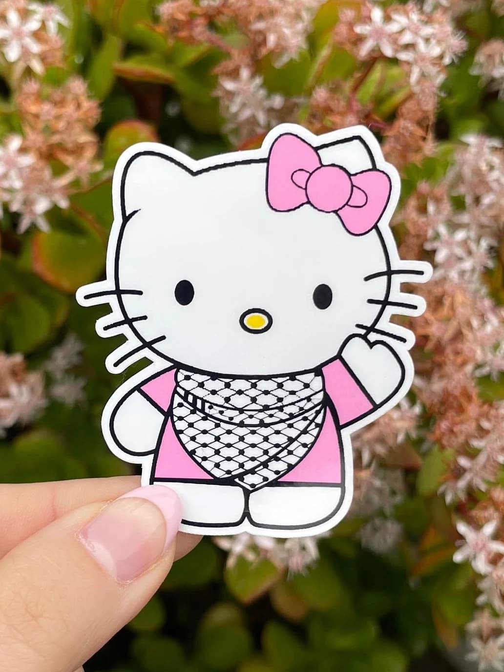 Falastini Hello Kitty Sticker, Palestinian Hello Kitty Sticker, Palestine Sticker, Phone Case Sticker, Laptop Sticker
