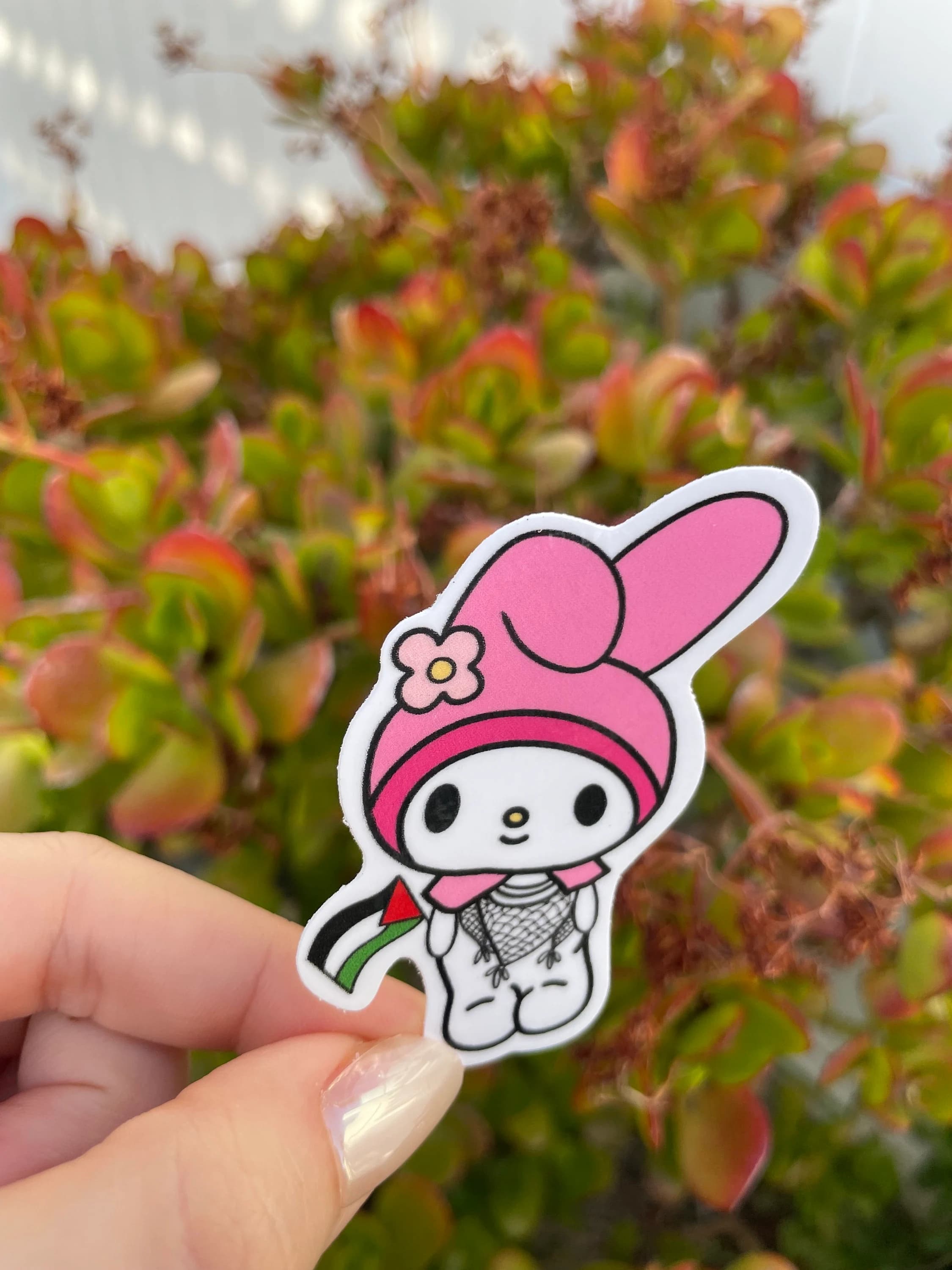 Falastini My Melody Sticker, Palestinian My Melody, Palestine Sticker, Phone Case Sticker, Laptop Sticker - image 3