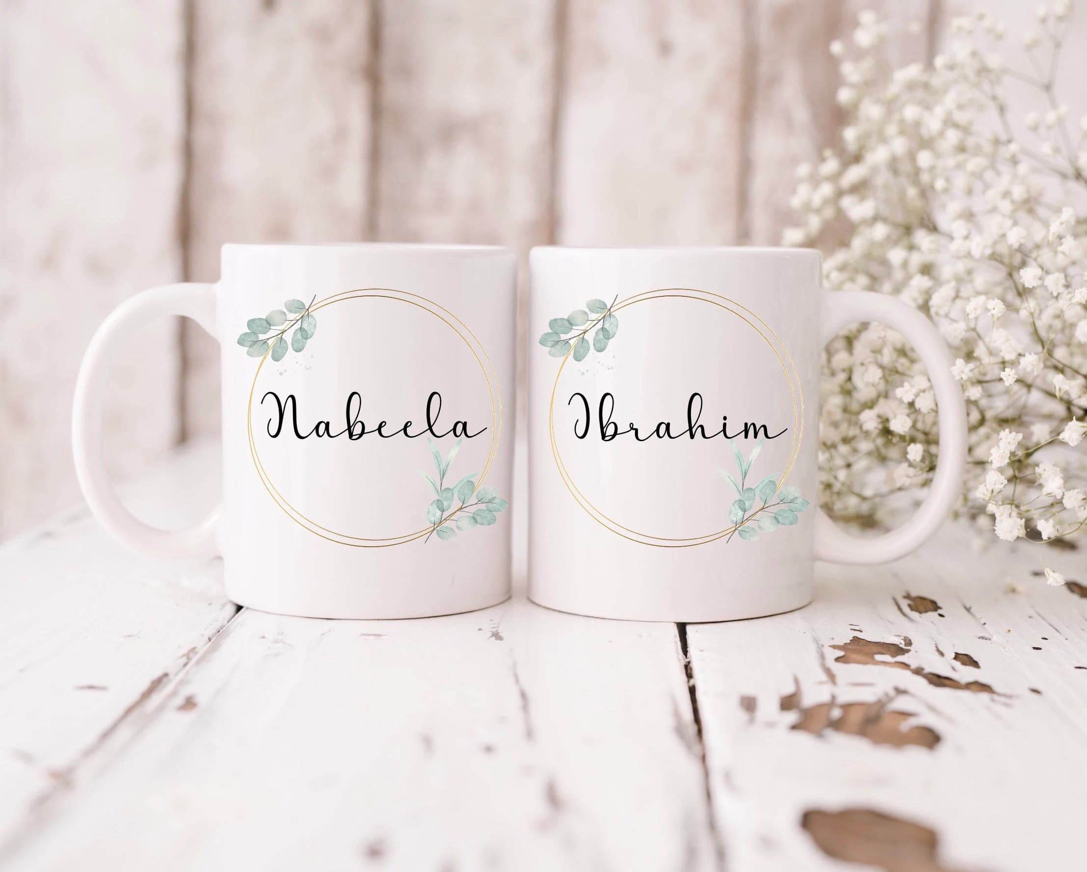 Personalised Mugs Islamic Wedding Gift Nikah Walimah Engagement Anniversary Bride Groom