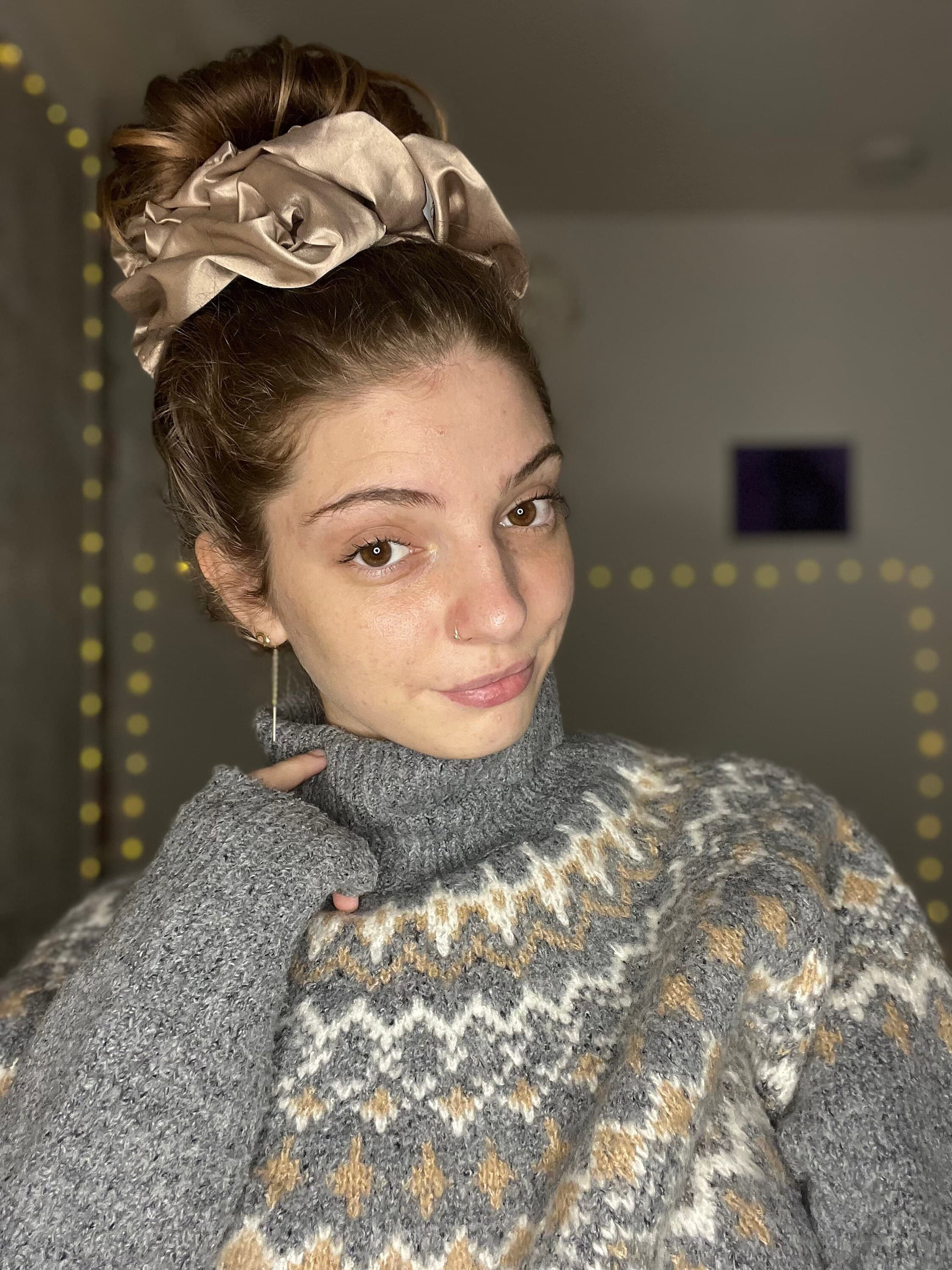 Big Cream satin for cabin crew or hijab scrunchies, big scrunchies for curly hair - Unique accessories and gifts for curly hair - image 3