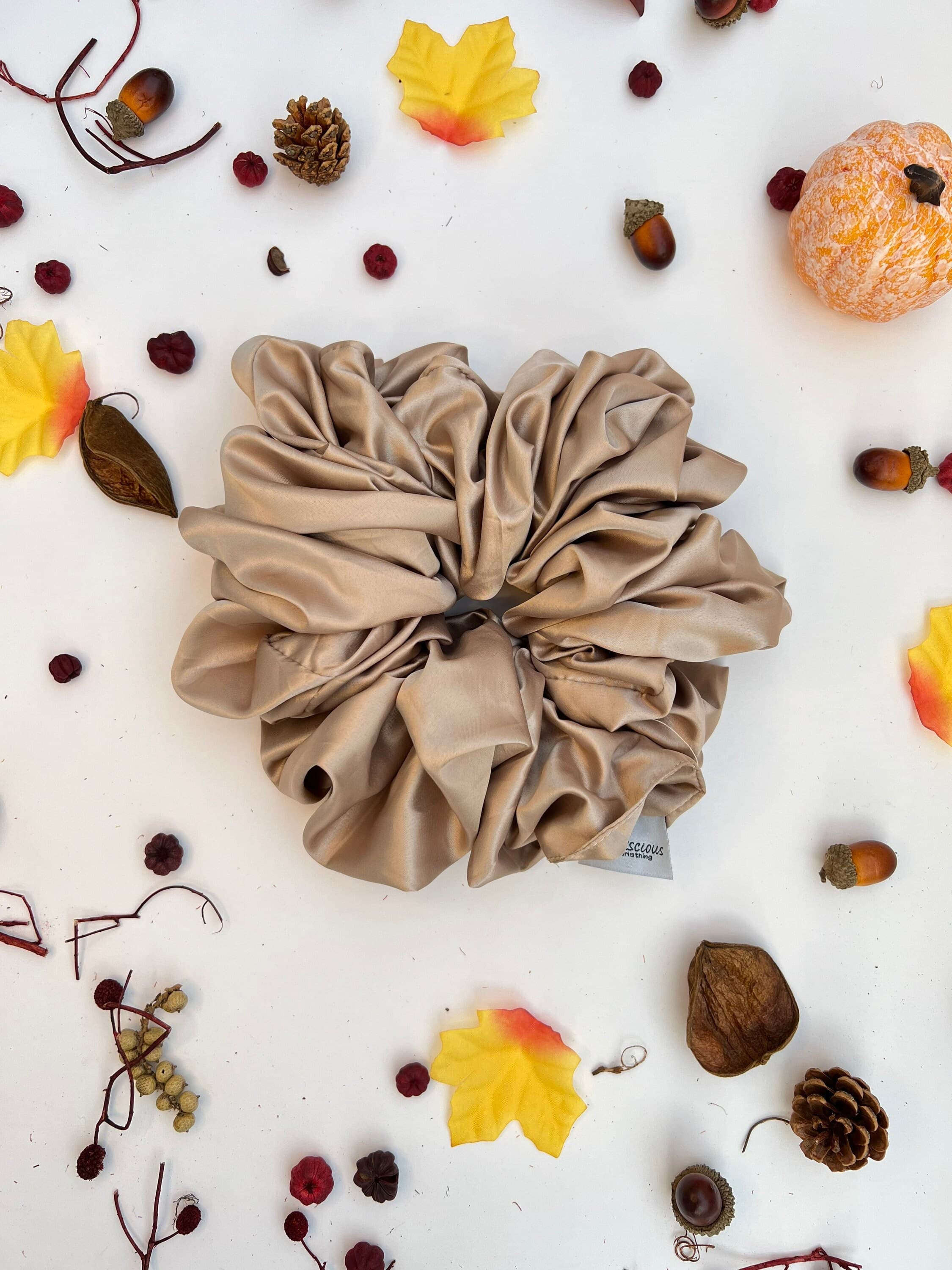 Big Cream satin for cabin crew or hijab scrunchies, big scrunchies for curly hair - Unique accessories and gifts for curly hair - image 4