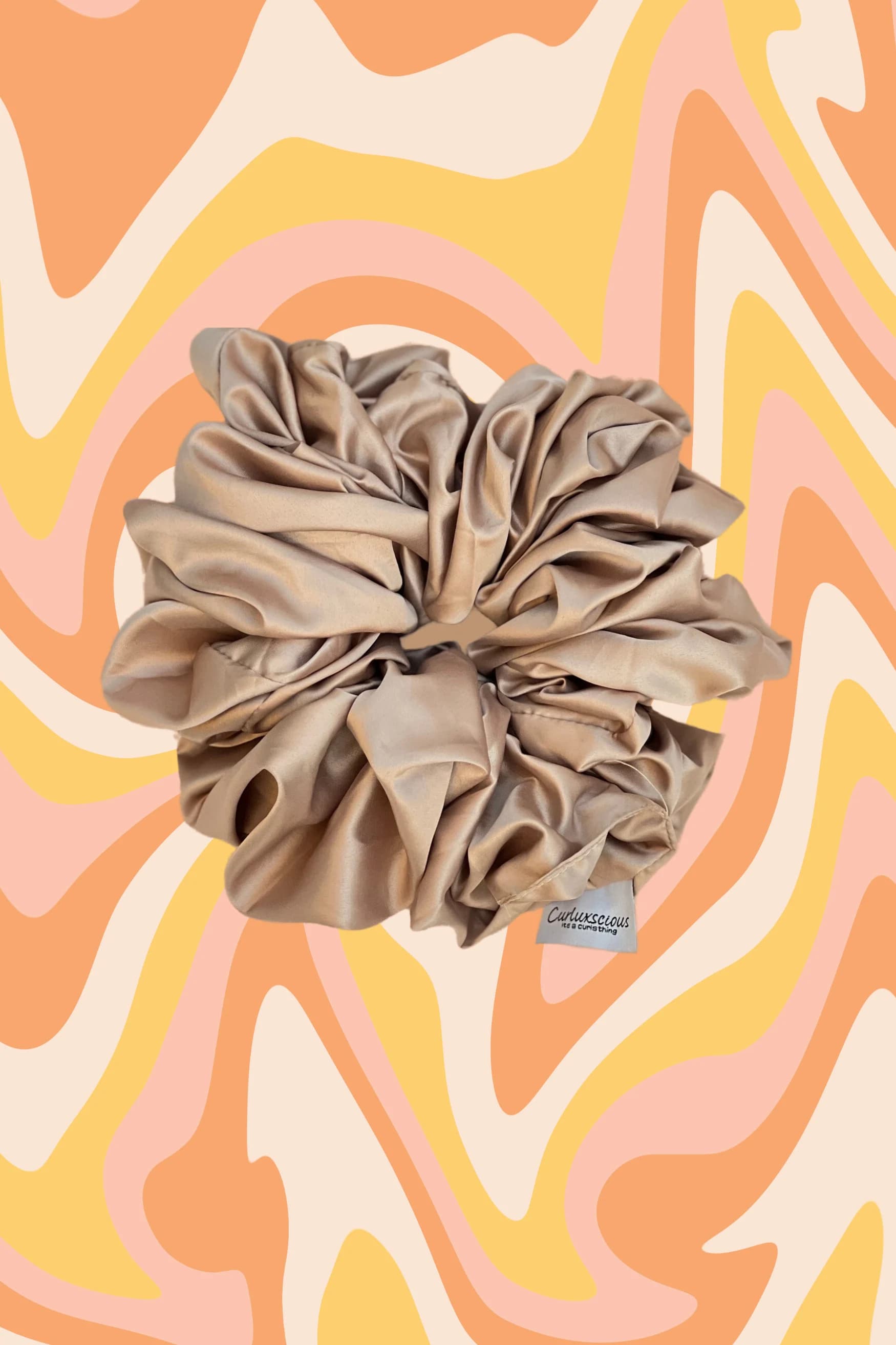 Big Cream satin for cabin crew or hijab scrunchies, big scrunchies for curly hair - Unique accessories and gifts for curly hair - image 5