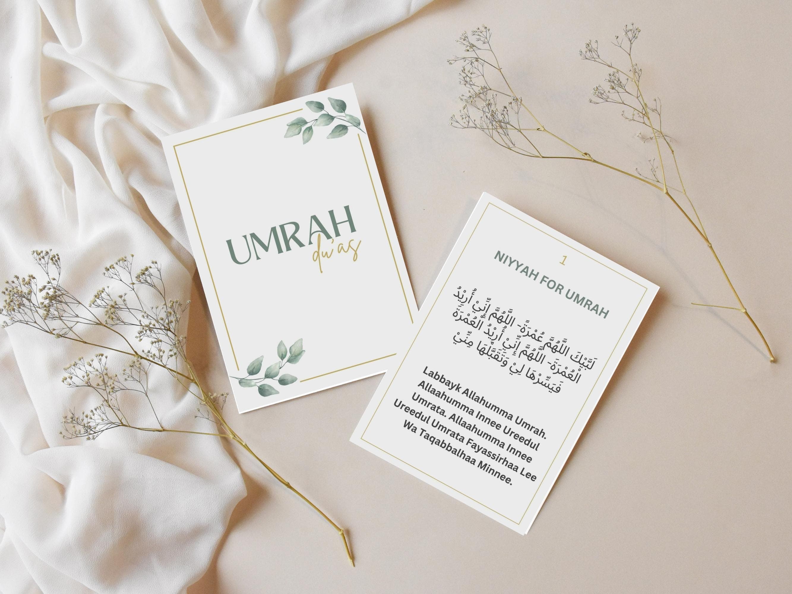 These Umrah Dua Cards are perfect to use during your Umrah. It contains all the main duas you’ll need to perform Umrah. Staple or add keyring as shown in pictures.