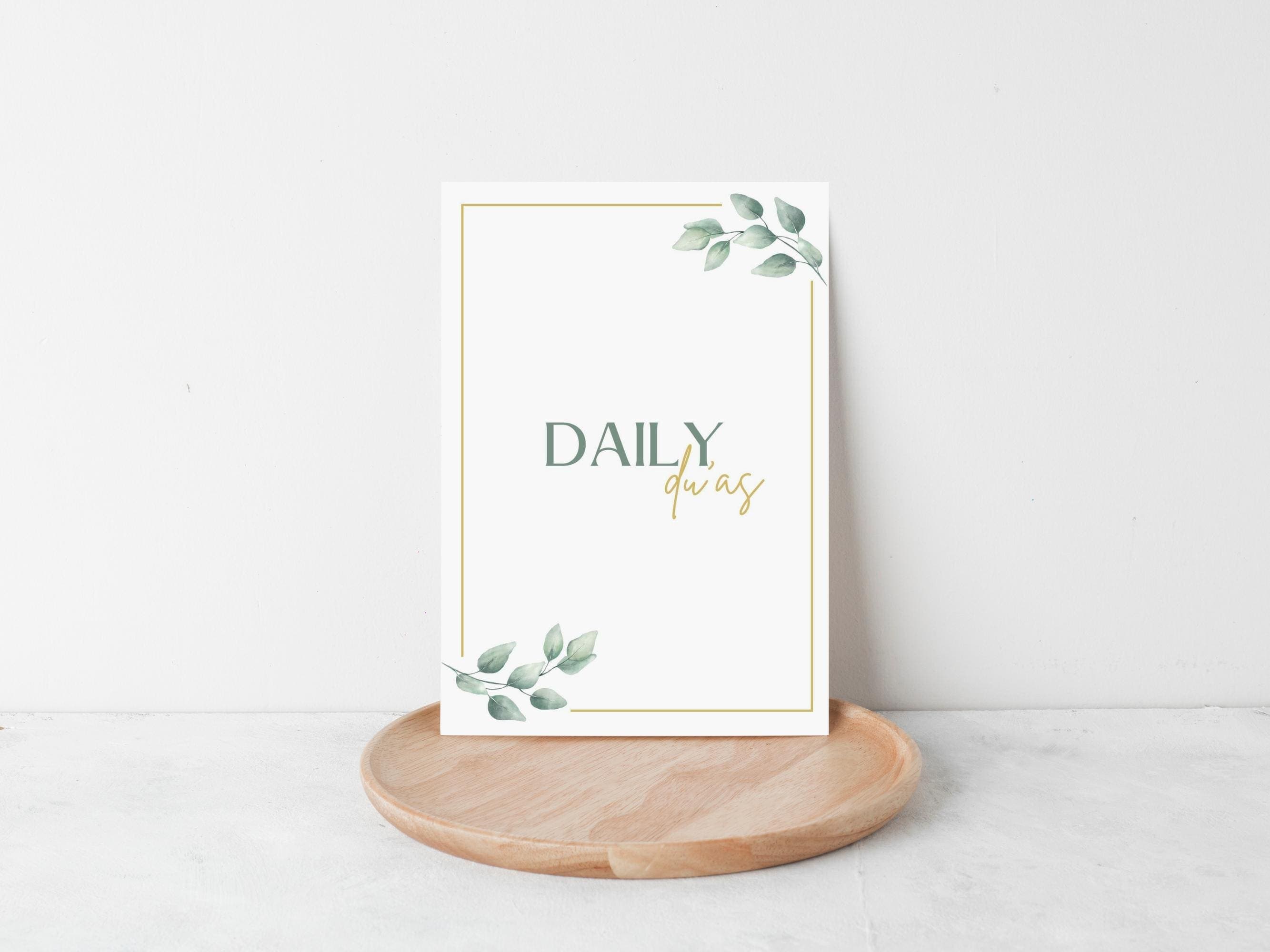 These everyday dua cards are a great way to remember and recite important duas throughout the day. Each card is beautifully designed with a minimalist style and includes the Arabic text, transliteration and English translation of the dua.