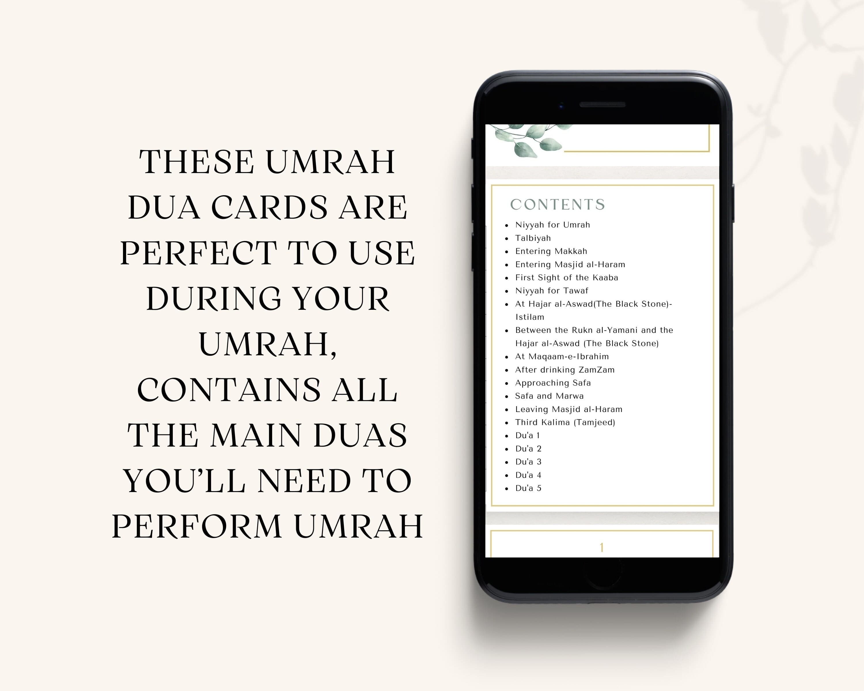 These Digital Umrah Dua Cards are perfect to use during your Umrah. It contains all the main Umrah duas you’ll need to perform Umrah/ Hajj.