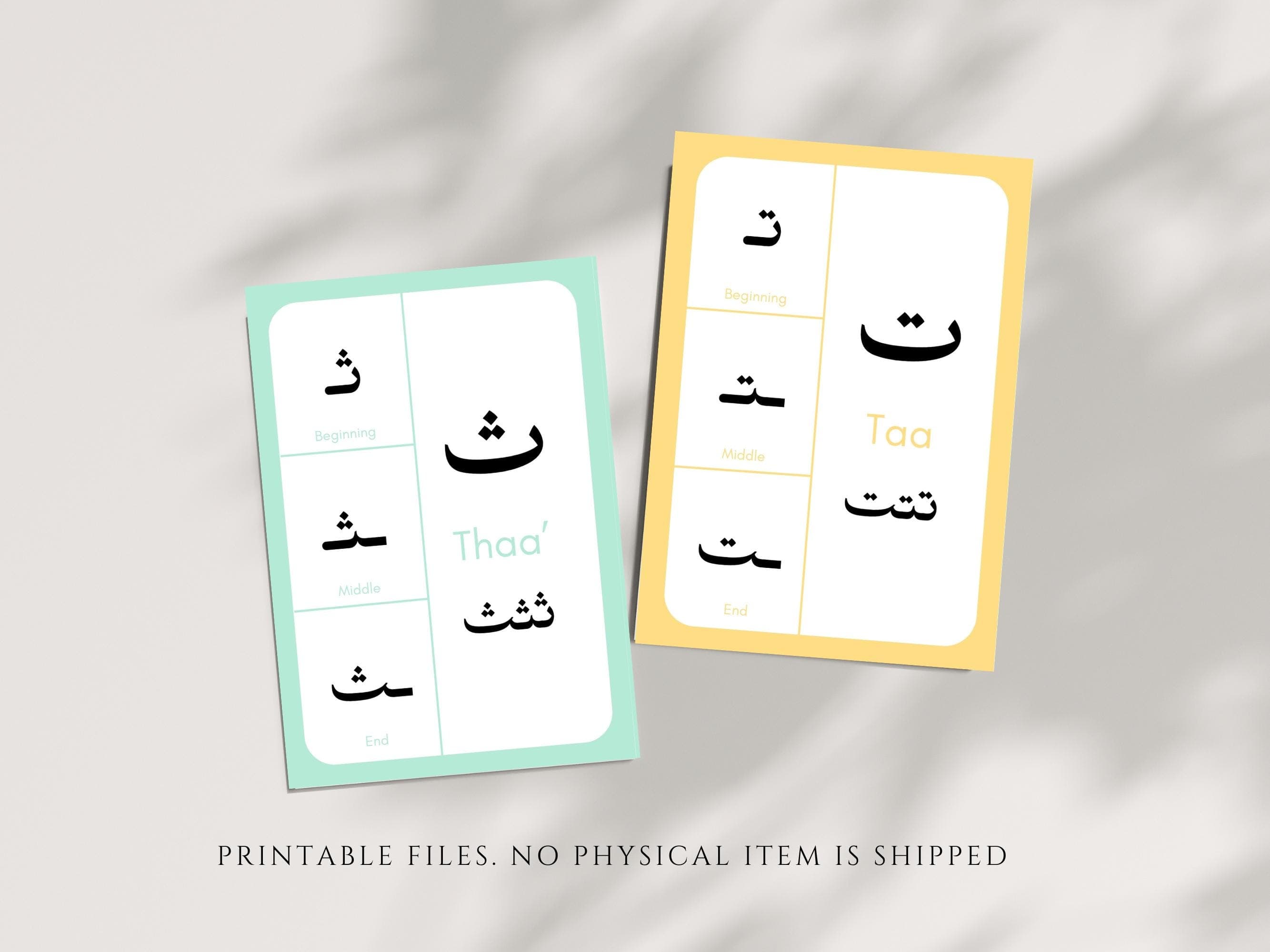 These printable Arabic Alphabet Flashcards are perfect for beginners and children to learn arabic letters and their position.