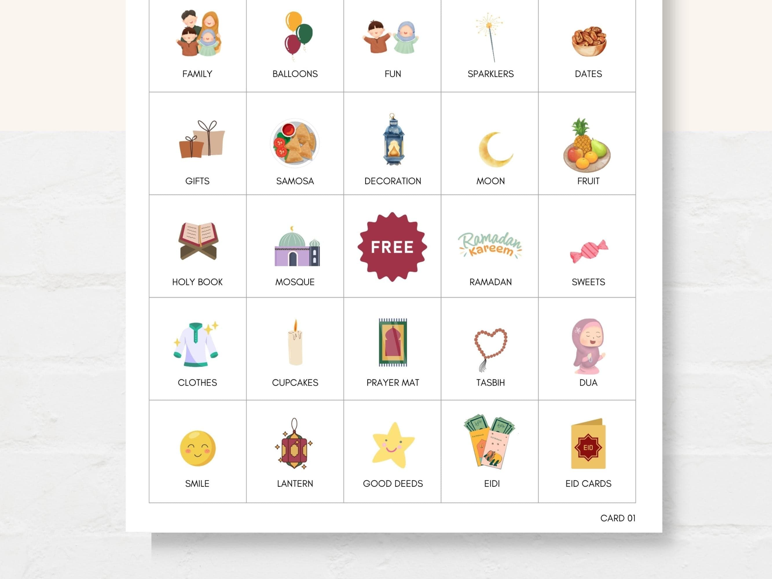 Celebrate Eid ul Fitr with fun using this Eid ul Fitr Bingo Game! This Eid printable activity is perfect for kids and families to enjoy during Eid gatherings, offering a creative and interactive way to celebrate.