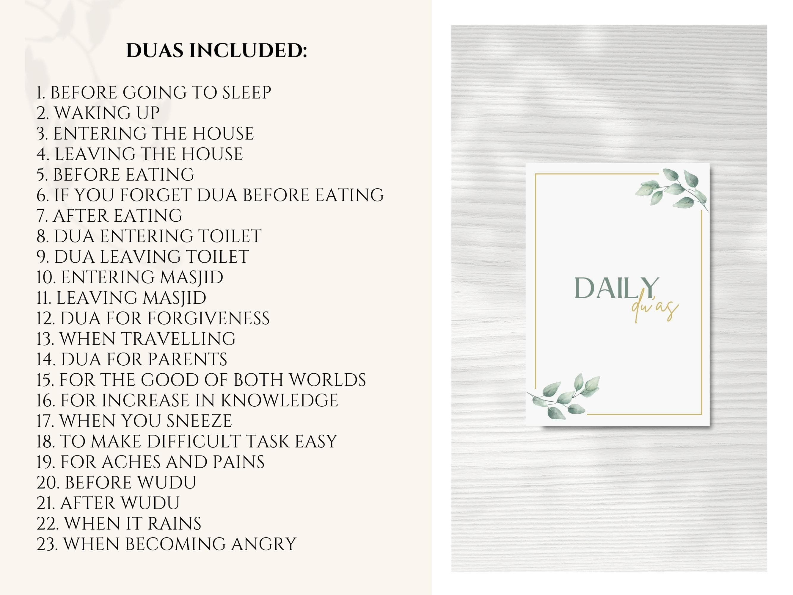 Strengthen your connection with Allah with these Islamic Flashcards Bundle. It includes Daily Duas, Duas & Dhikr Cards, Kalima cards, 4 Quls and Ayatul Kursi. Each card is beautifully designed with a minimalist style and includes the Arabic text, transliteration and English translation of the dua.