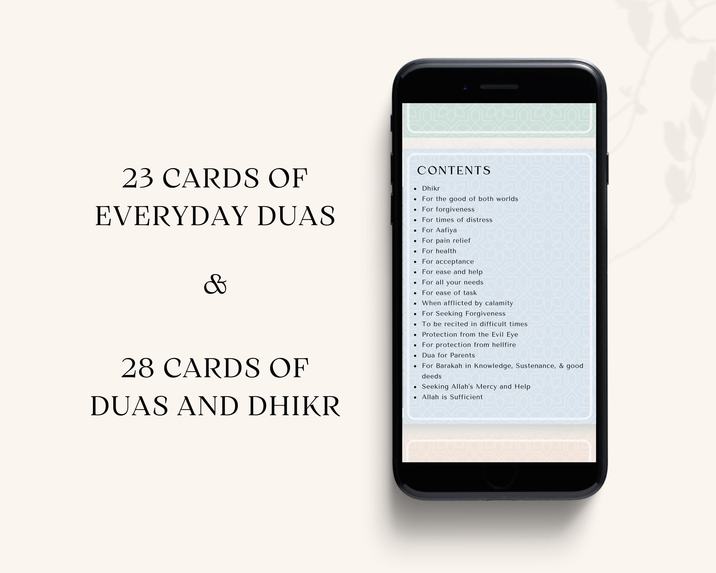 Strengthen your connection with Allah and deepen your spiritual practice with these Digital Daily Duas and Dhikr Cards. Each card is beautifully designed with a minimalist style.