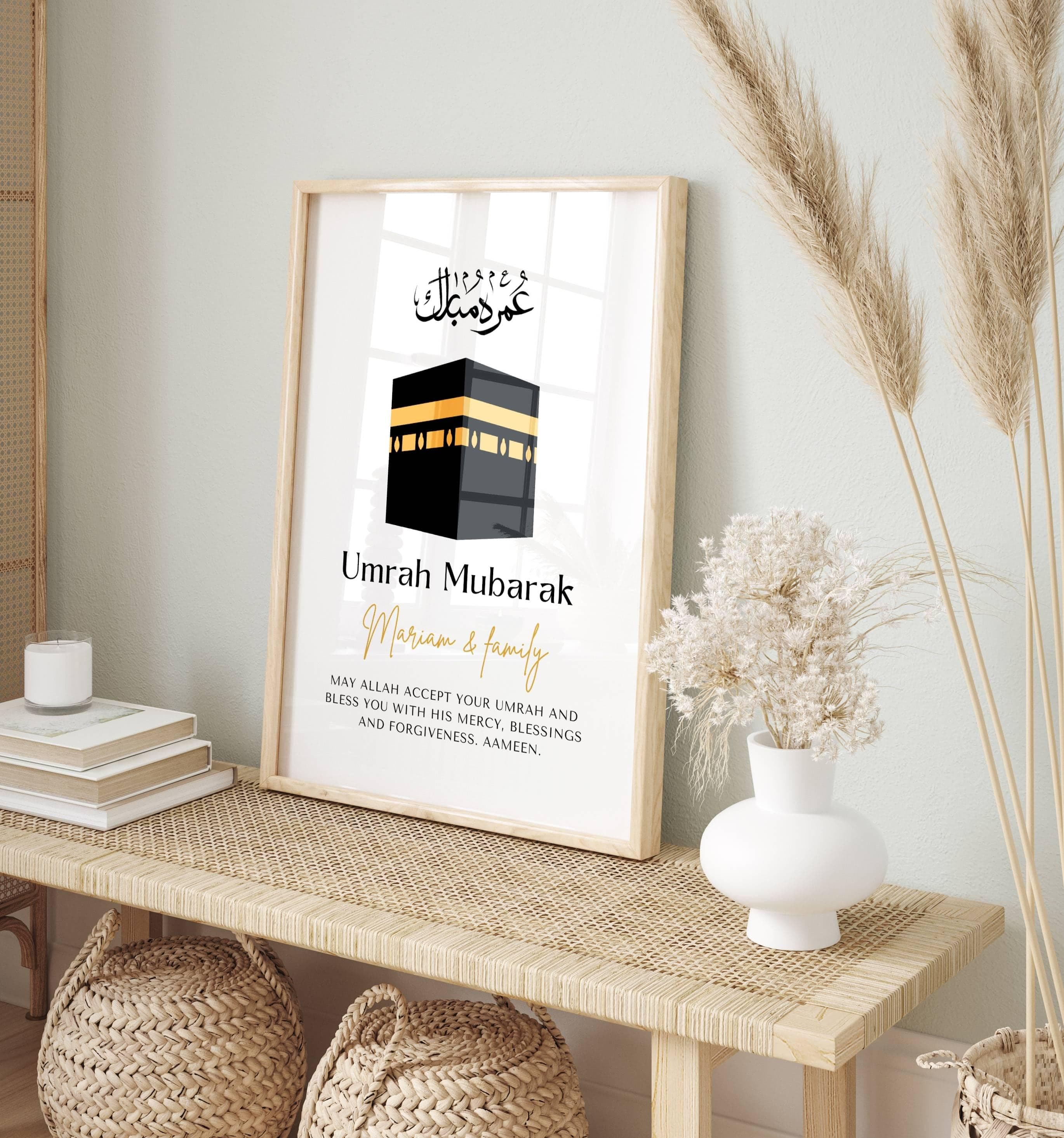 Personalised Umrah Gift, Umrah Mubarak Gift, Umrah Mubarak PDF, Umrah Keepsake, Gifts for Umrah, Umrah Wall Art, Umrah Poster Printable - image 4