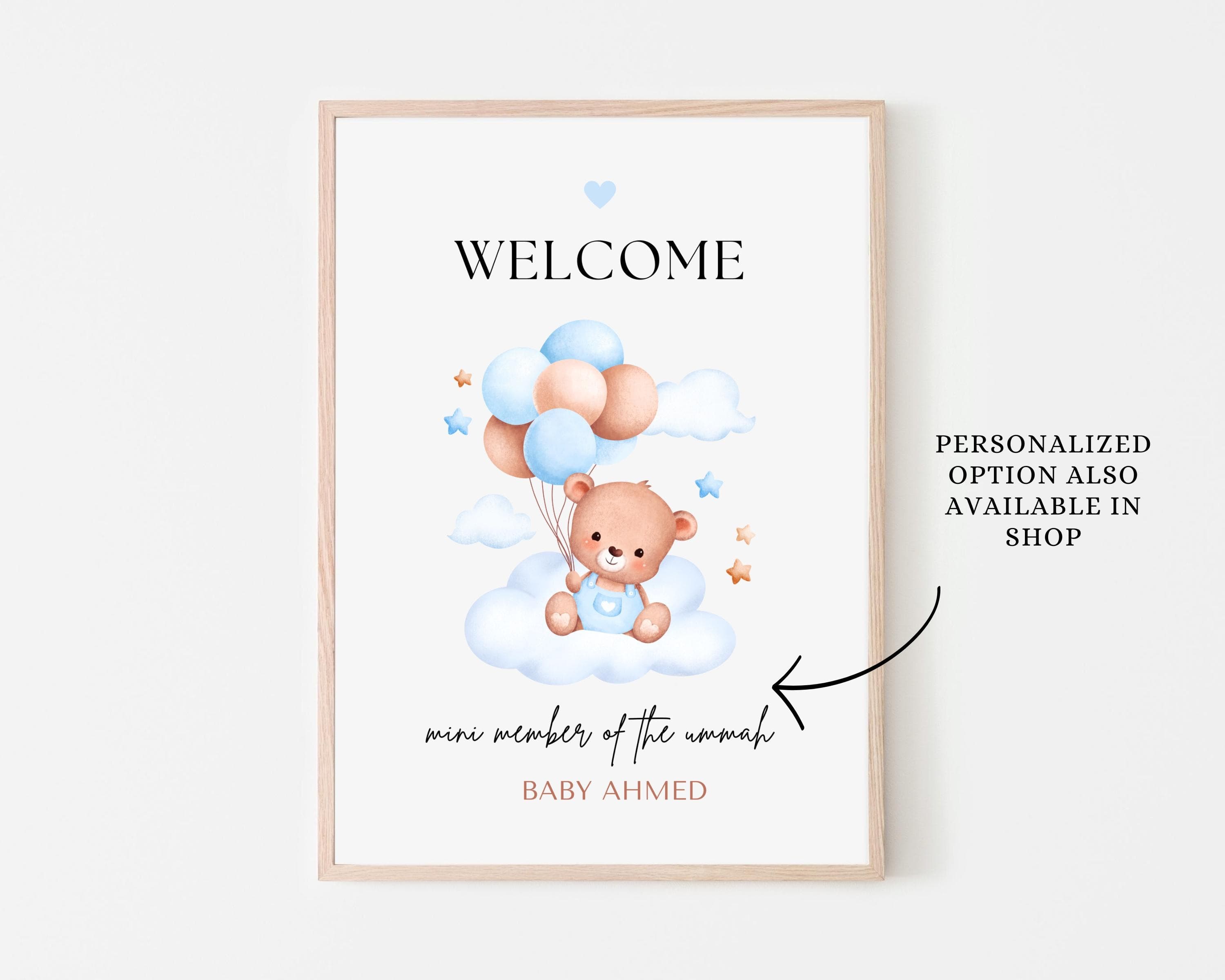 Welcome a new bundle of joy with this beautifully designed Muslim Baby Boy Frame. Perfect for celebrating the arrival of a newborn in the Muslim community, this wall art gift conveys your warmest wishes and blessings.