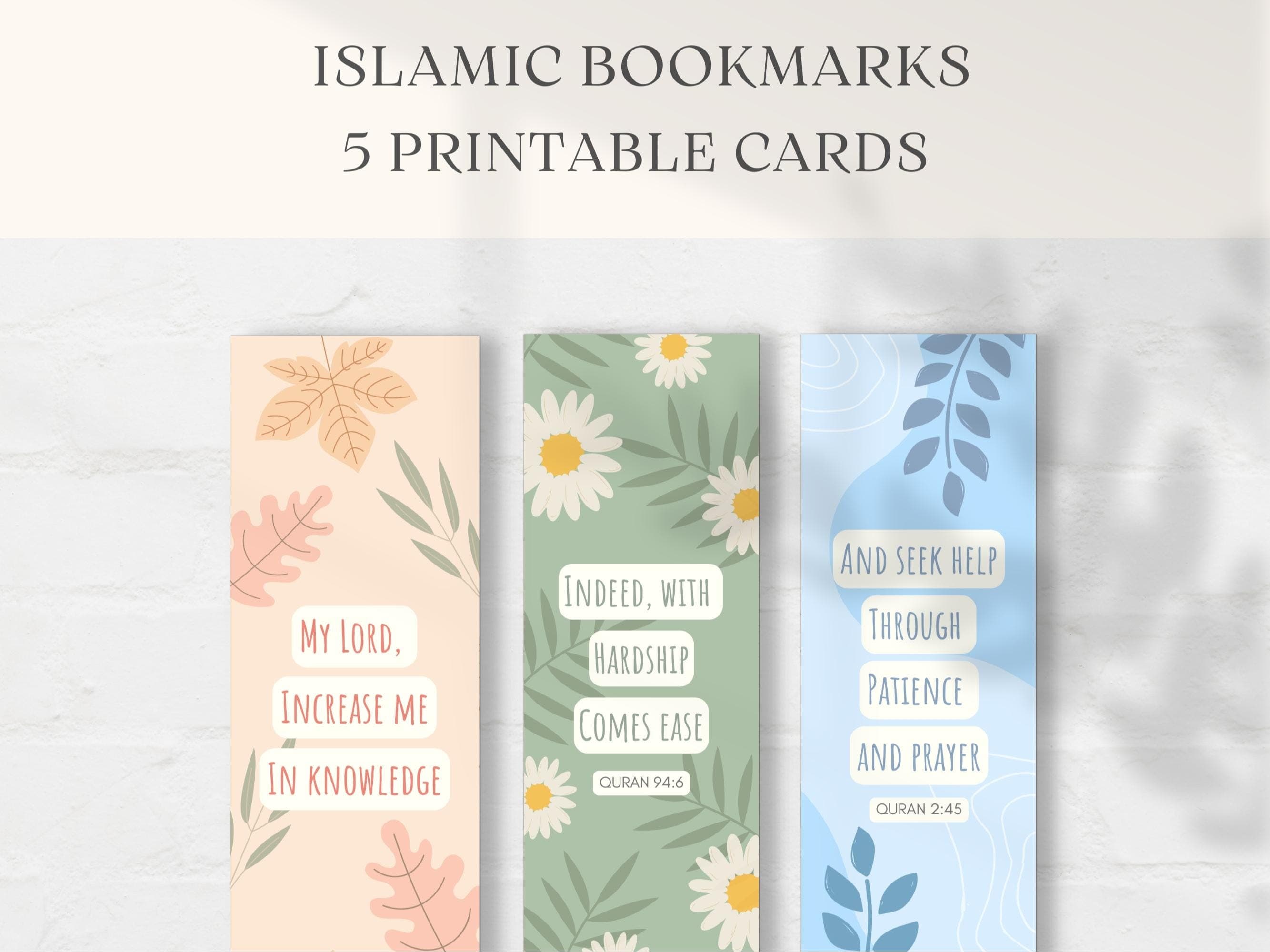 Islamic Bookmarks Printable, Islamic gift, Printable Bookmarks, Muslim Bookmarks, Islamic printables, Islamic quotes, Holy Quran Bookmarks