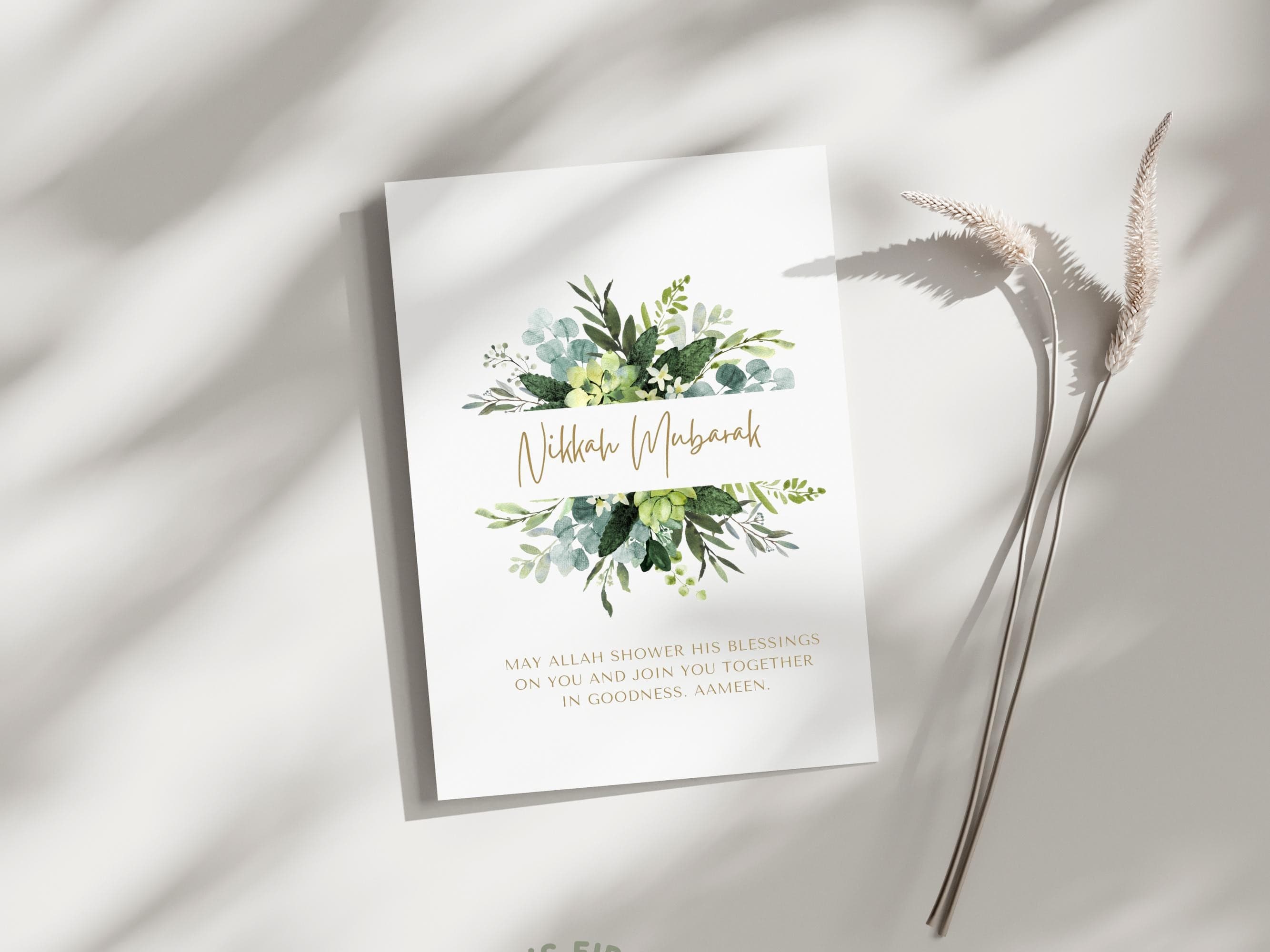 Nikkah Mubarak Card, Nikkah Greeting Card, Islamic Wedding Card, Muslim Wedding Card, Nikkah Mubarak, Nikkah Card, Islamic Wedding Card