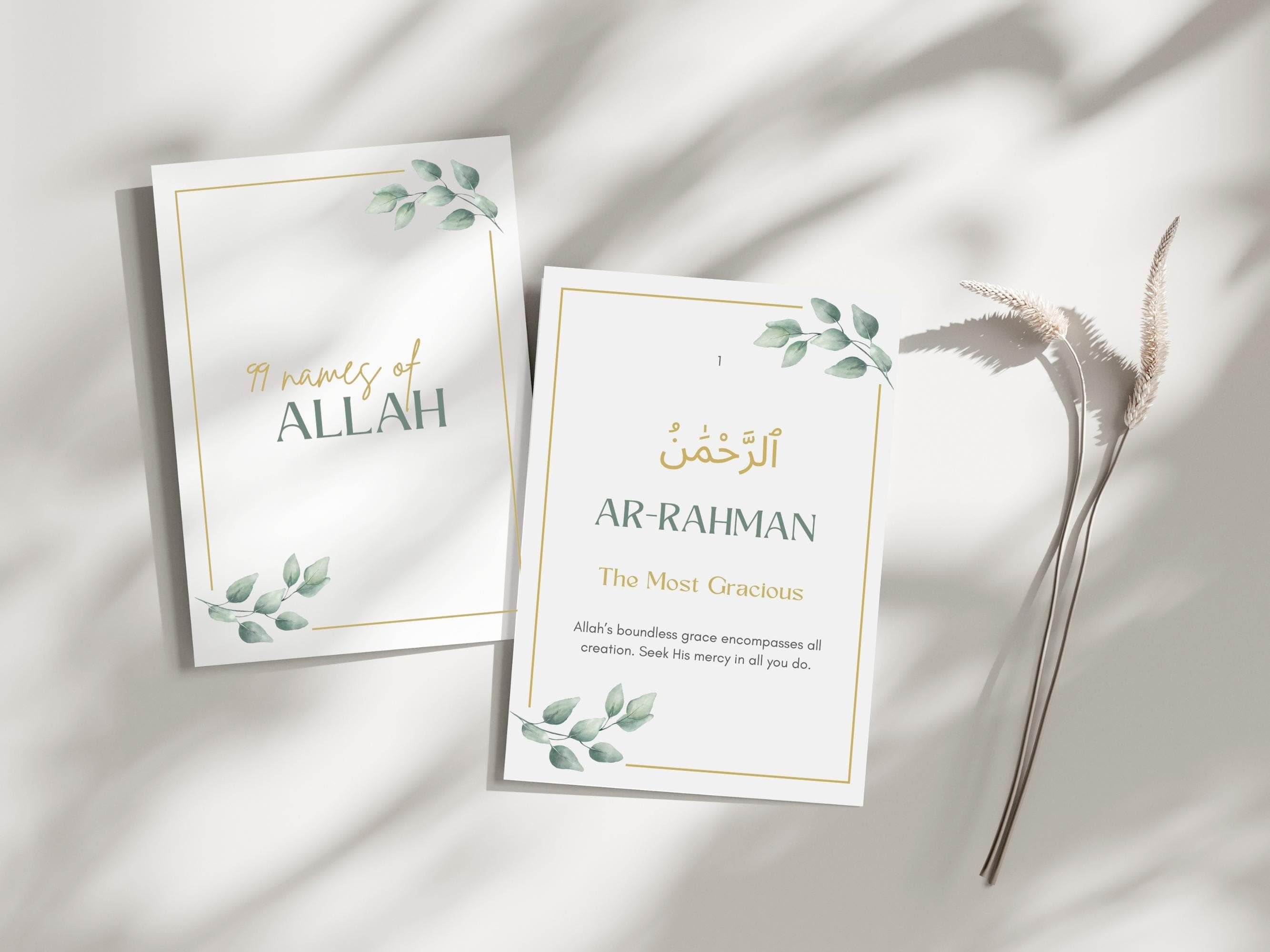 Learn 99 Names of Allah with this set of Asma Ul Husna Islamic Flashcards.