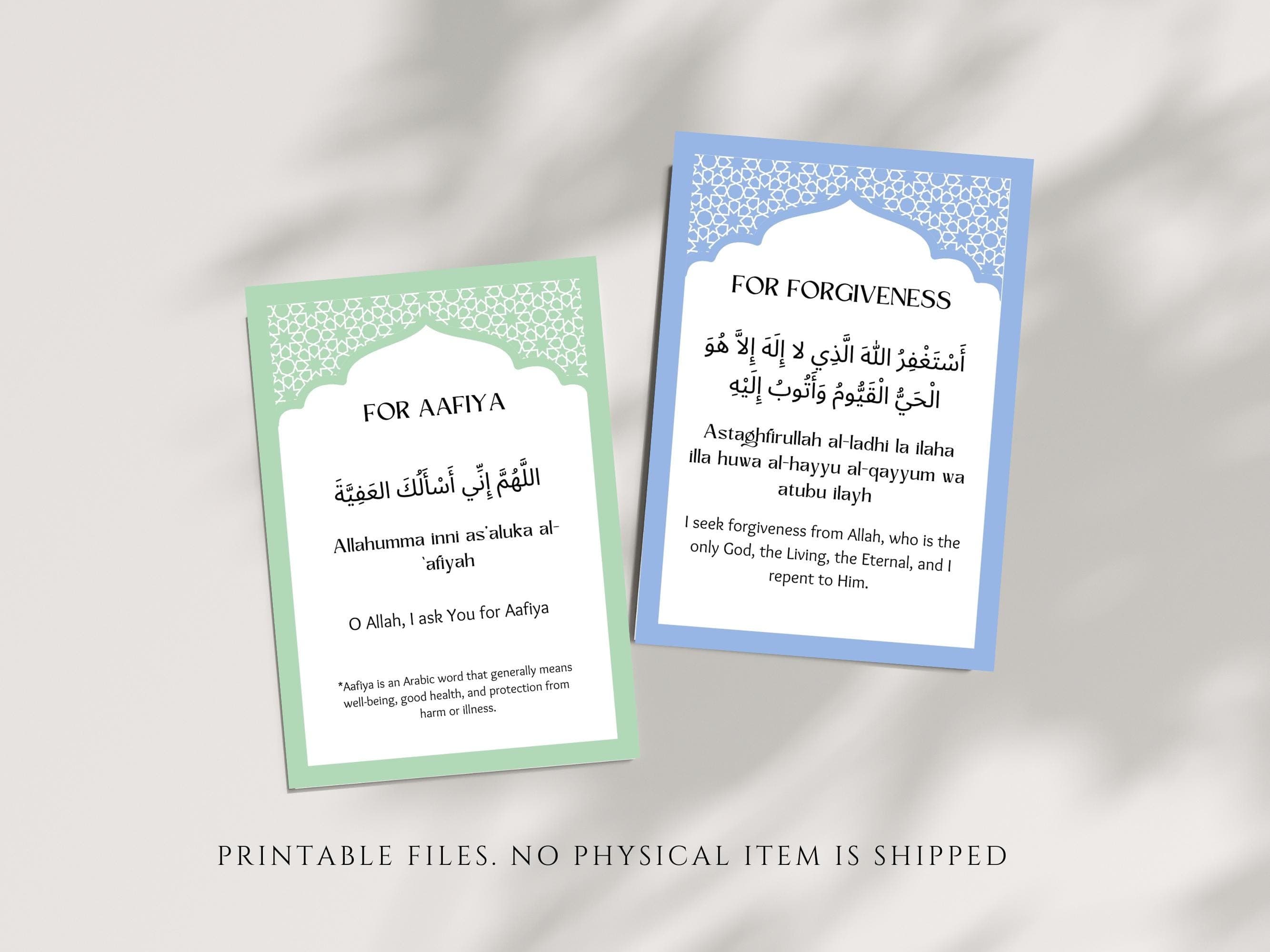 Strengthen your connection with Allah with these Daily Duas and Dhikr Cards. Each card is beautifully designed with a minimalist style.