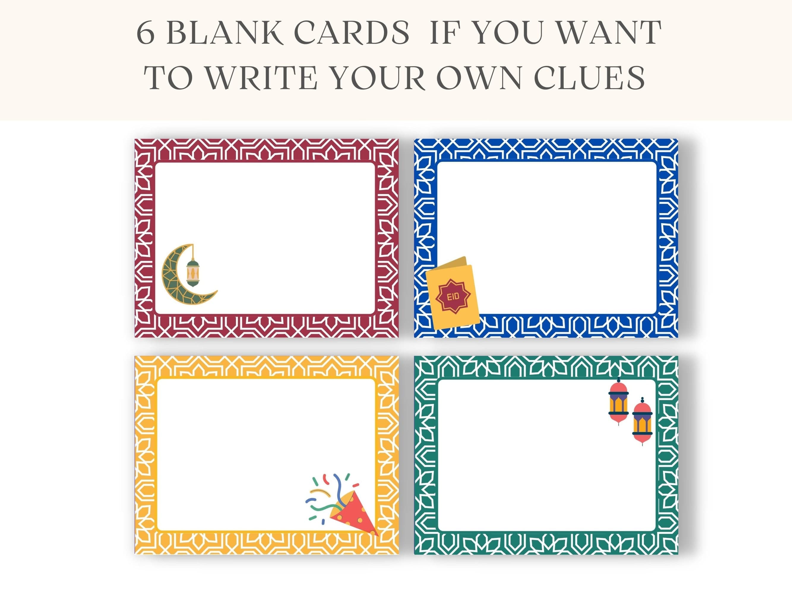 Celebrate Eid with joy by engaging your little ones in Eid Scavenger Hunt for Kids. This printable Islamic activity game is the perfect addition to your family's Eid festivities.