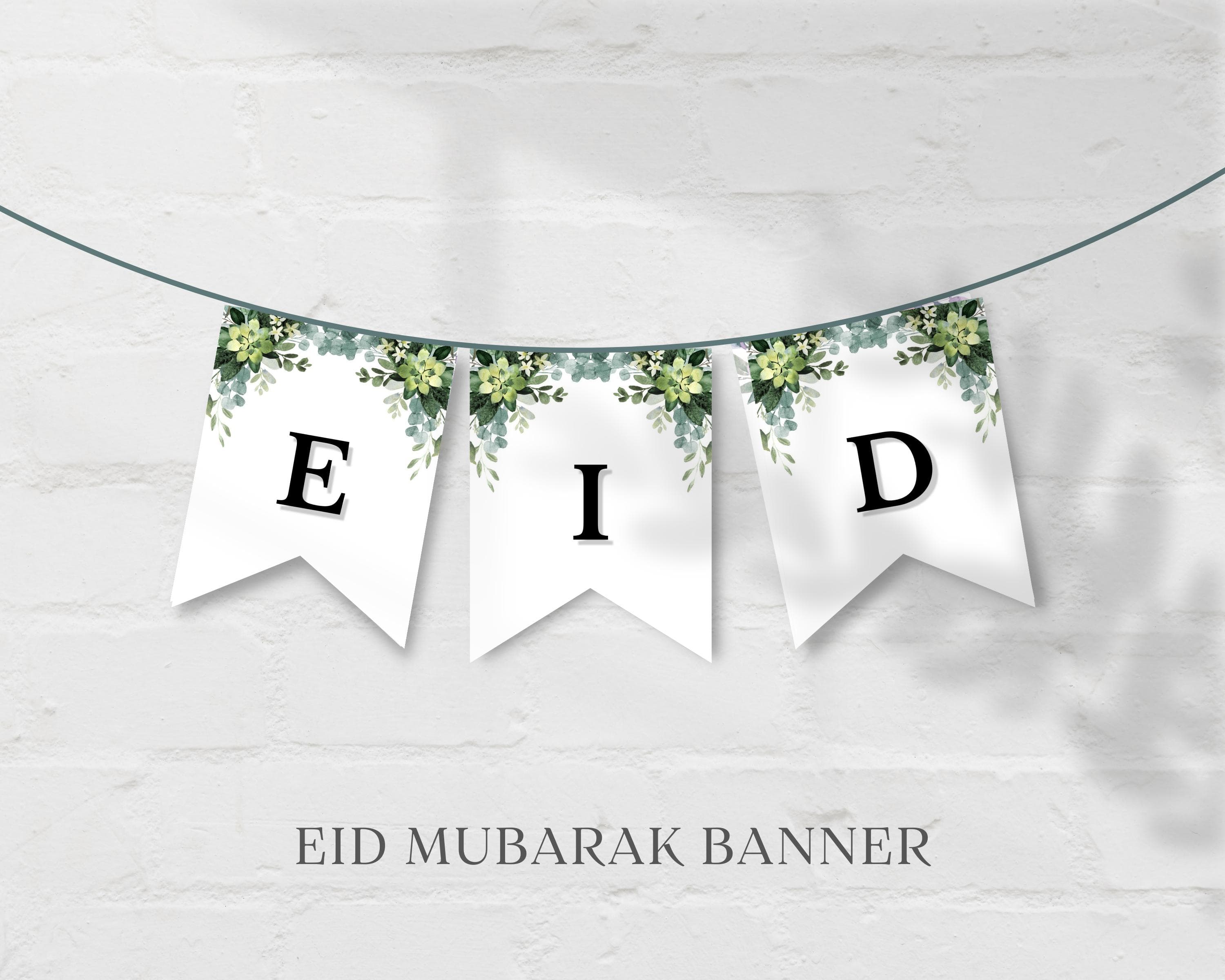 Eid Banner Printable,  Eid Mubarak Banner, Eid Decoration, Eid Printables, Eid Bunting, Eid Decor Printable, Eid Party Printable, Happy Eid