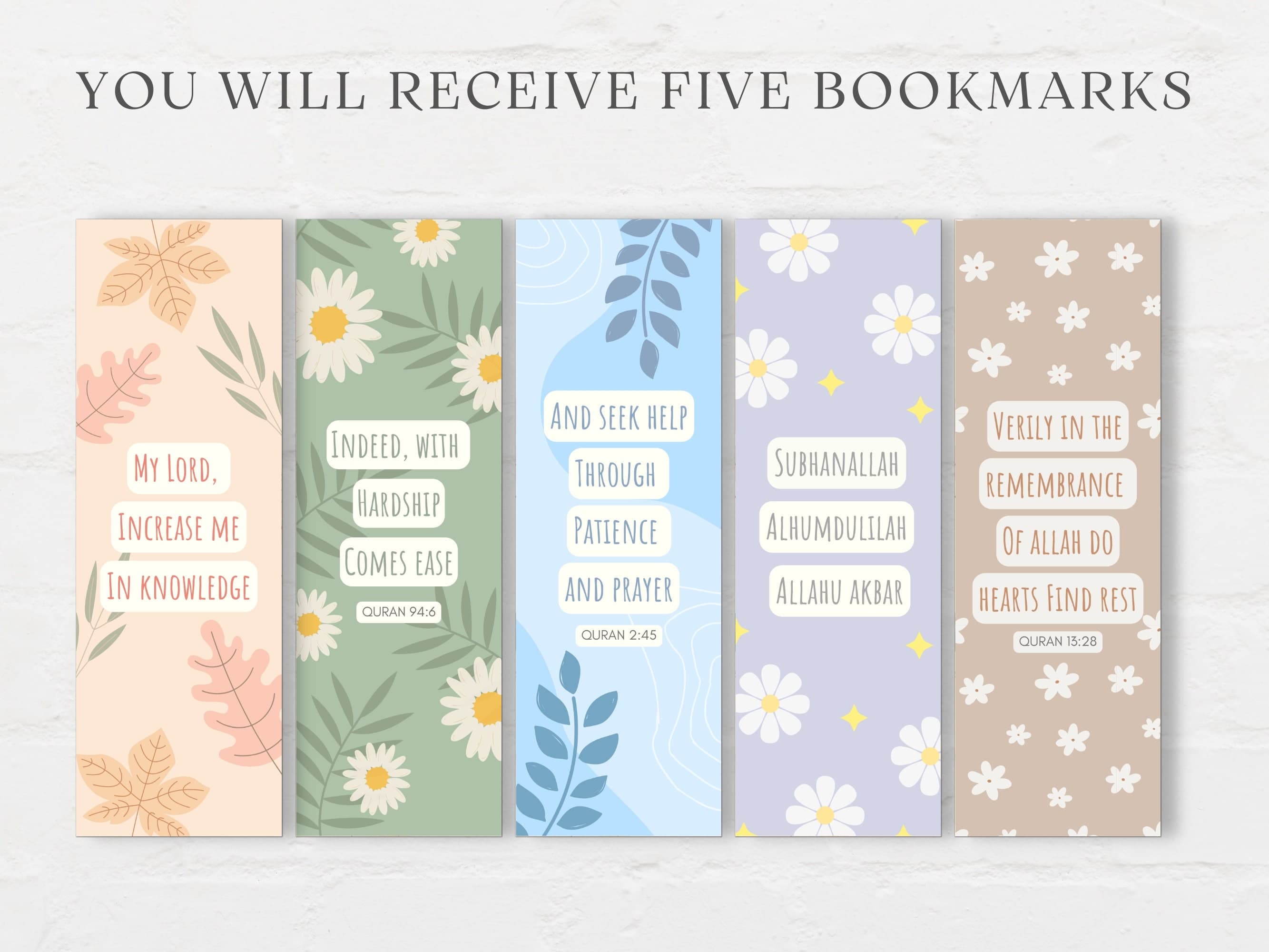 Islamic Bookmarks Printable, Islamic gift, Printable Bookmarks, Muslim Bookmarks, Islamic printables, Islamic quotes, Holy Quran Bookmarks