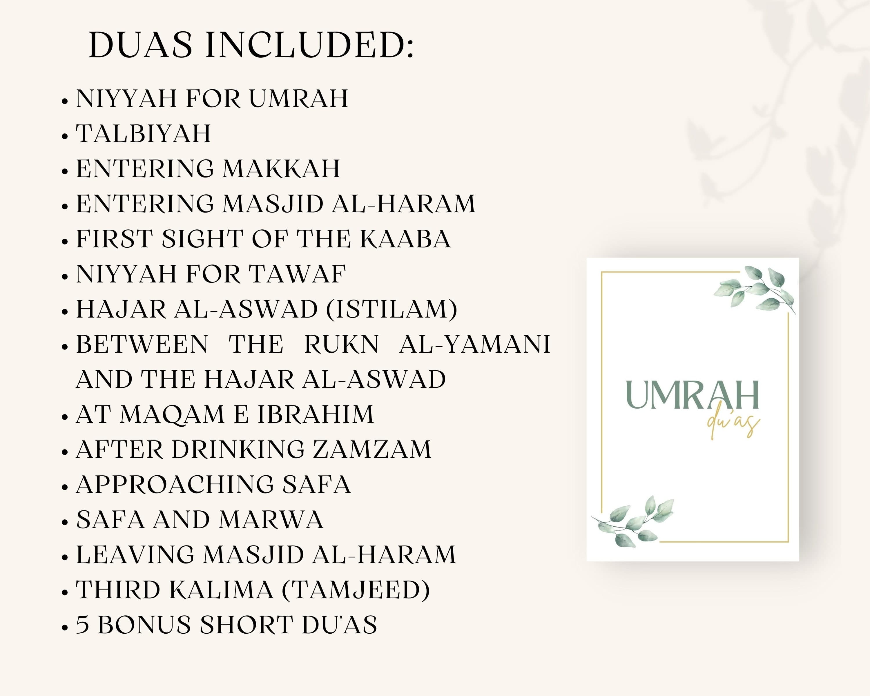 These Digital Umrah Dua Cards are perfect to use during your Umrah. It contains all the main Umrah duas you’ll need to perform Umrah/ Hajj.