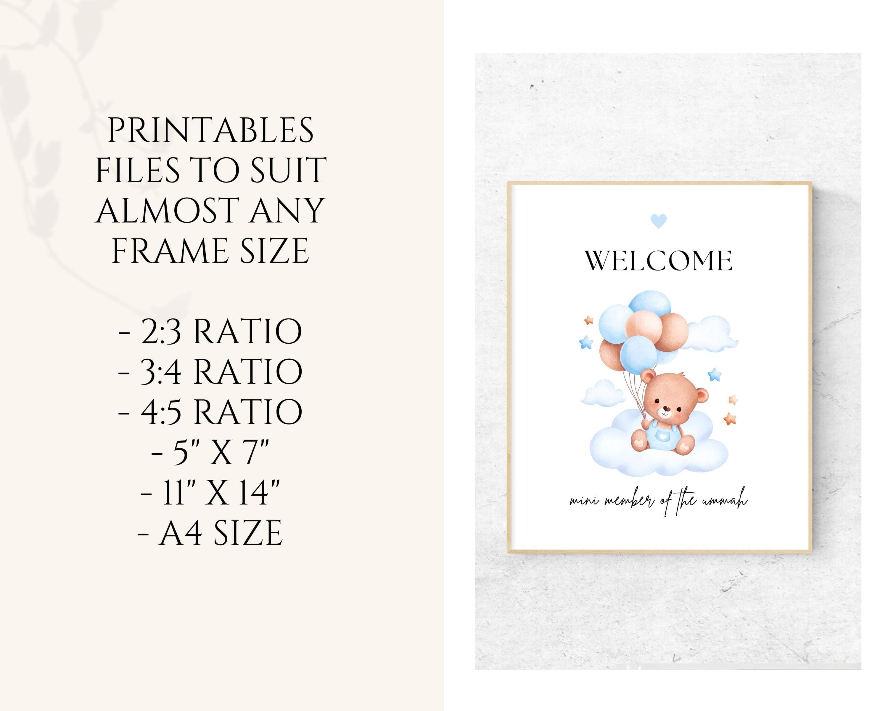 Welcome a new bundle of joy with this beautifully designed Muslim Baby Boy Frame. Perfect for celebrating the arrival of a newborn in the Muslim community, this wall art gift conveys your warmest wishes and blessings.