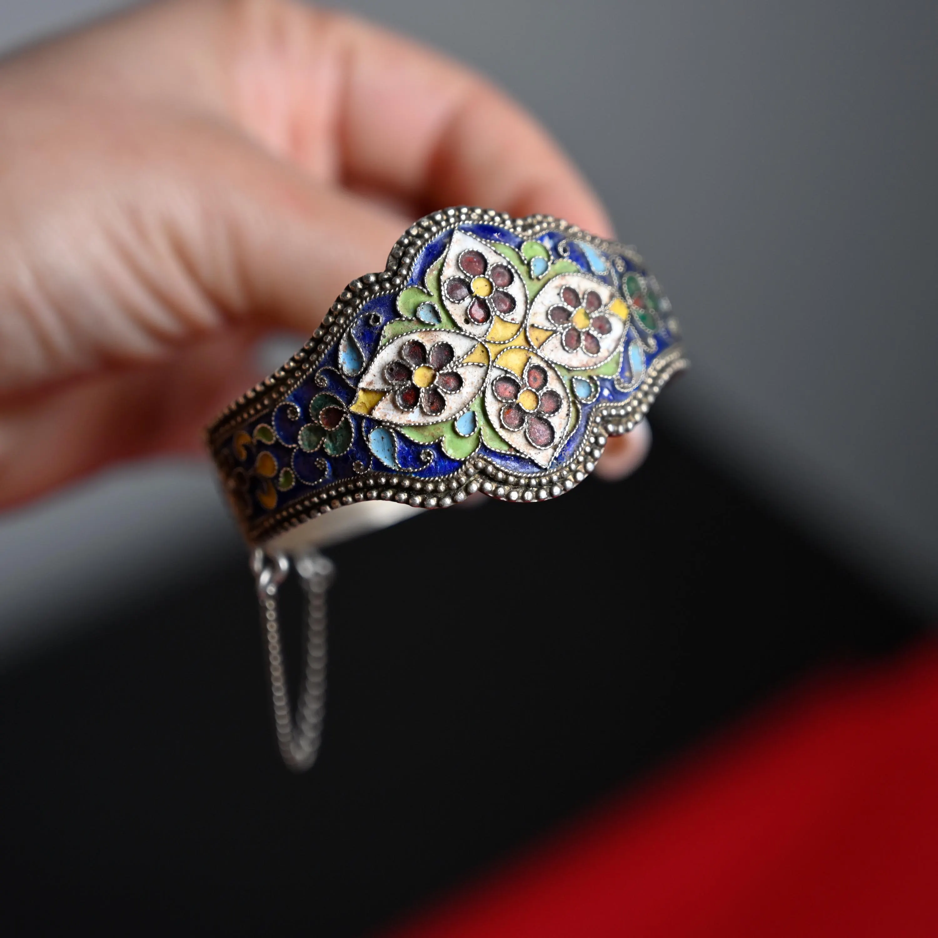 Central Asian Özbekistan Uzbekistan Buxårå Bukhara Silver Enameled Bracelet
