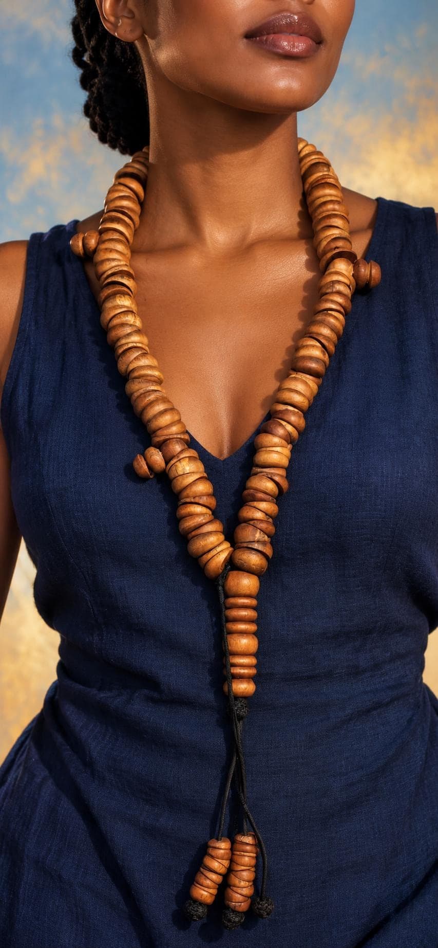 Handcrafted BayeFall Monjahla Sufi Prayer Beads - 100 Ivory Beads for Meditation and Dhikr