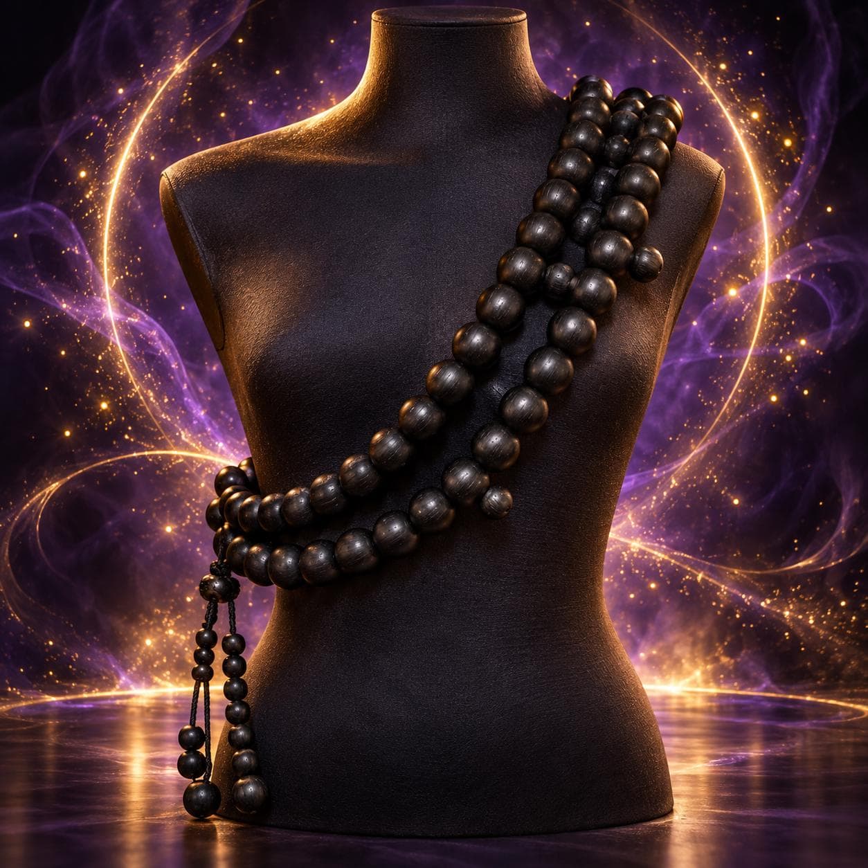 Premium Ebony Prayer Beads - Handmade Islamic Tasbih for Meditation and Healing Mala Practices Shoulder Beads Camando Style Healing Beads - image 3