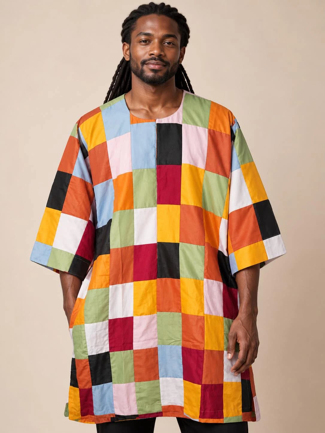 BayeFall Spiritual Patchwork Bohemian Cotton Top Mid Sleeves