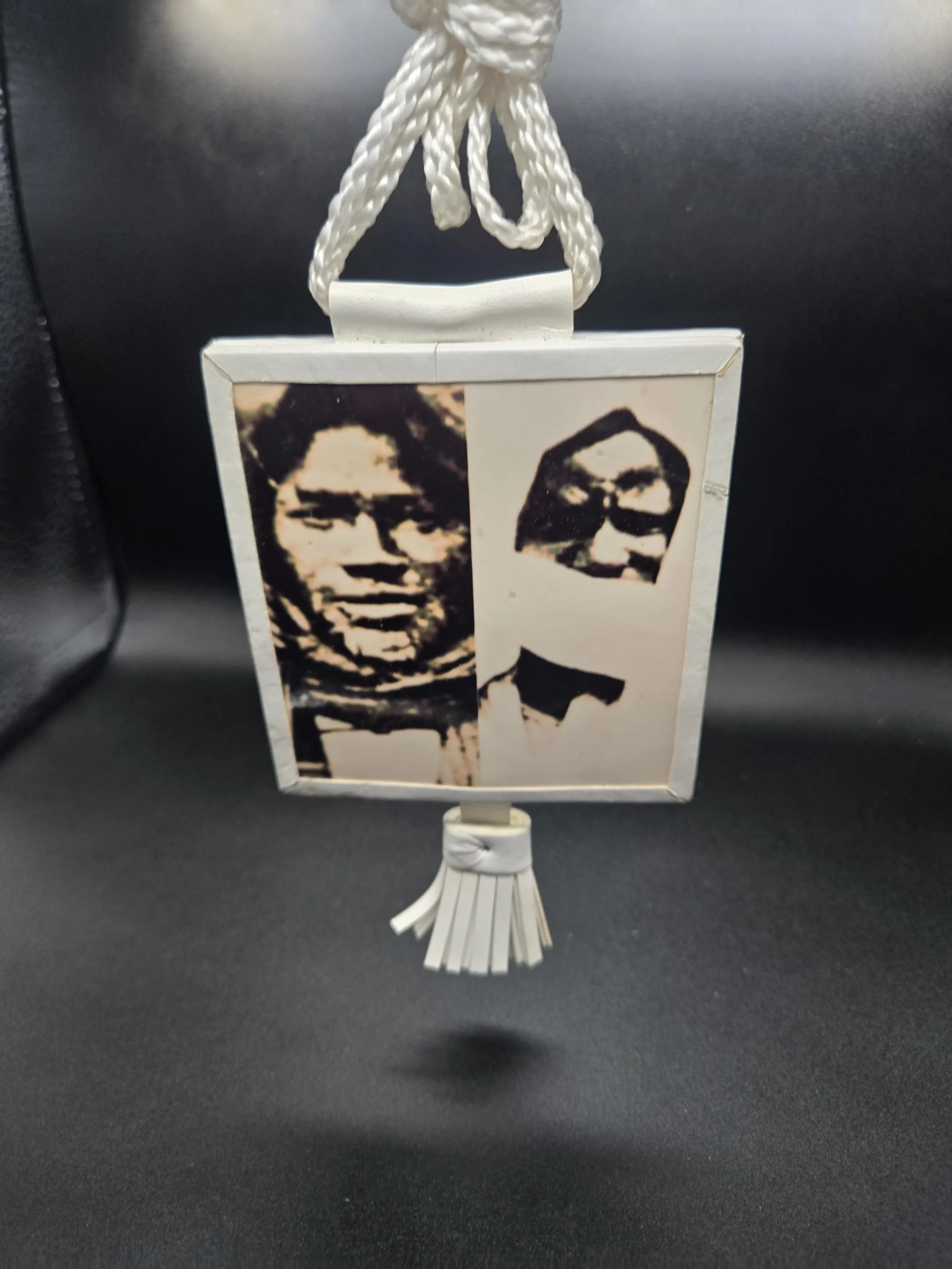 Djhill Necklace Pendant Holy Prayer All White Leather Design Holy Saints Mouride Brotherhood. Serigne Touba Holy Prayer Djhill Pendants