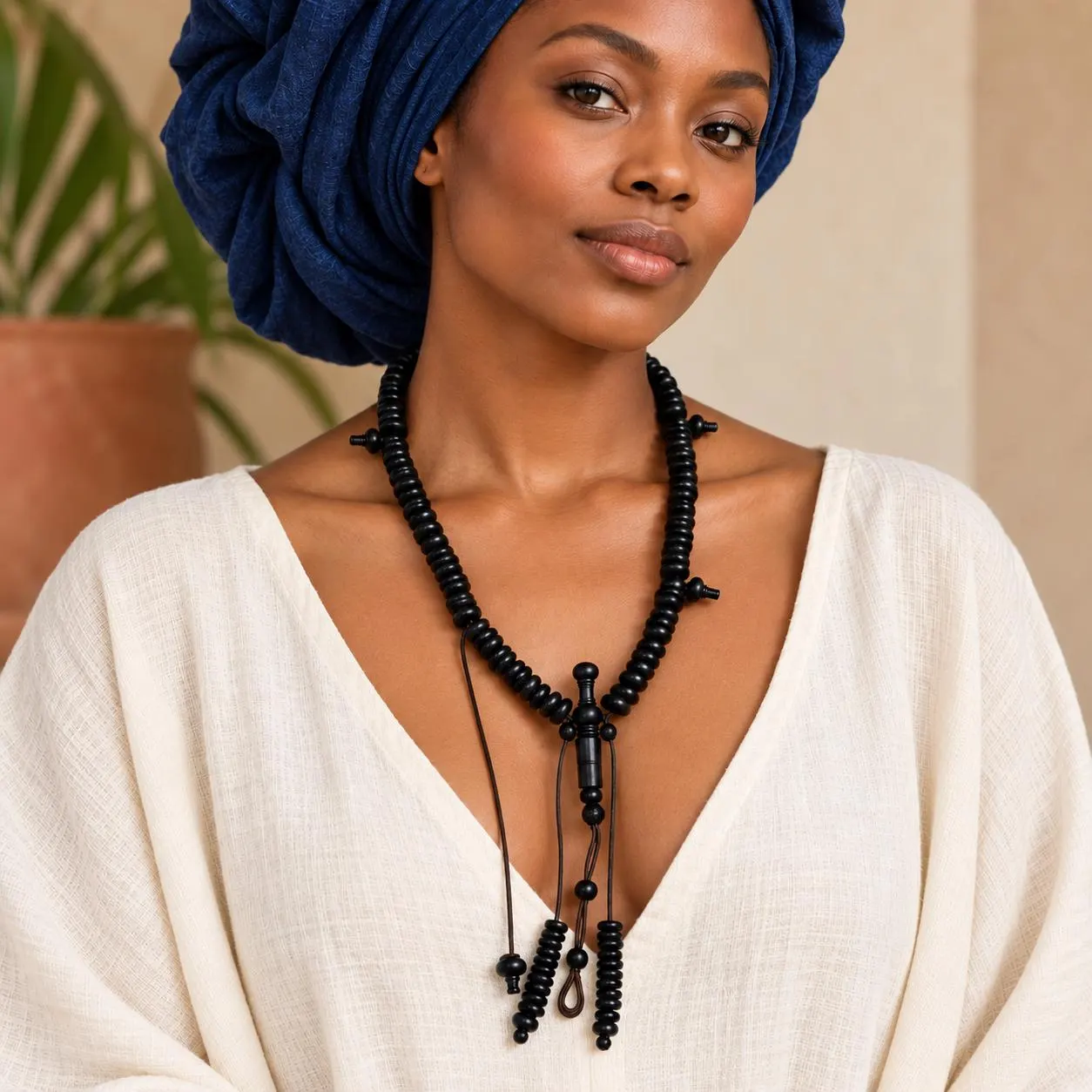 Premium Ebony Prayer Beads - Handmade Islamic Tasbih for Meditation and Healing Mala Practices