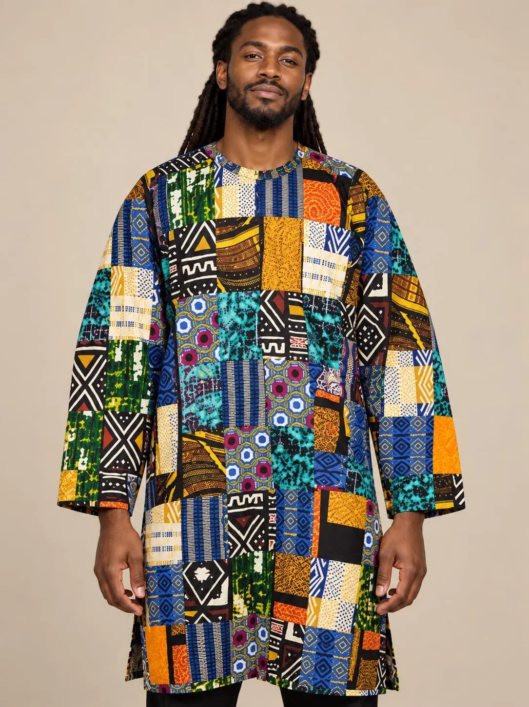 Bayefall Bohemian Cotton Patchwork Top Mid Sleeves With Hood
