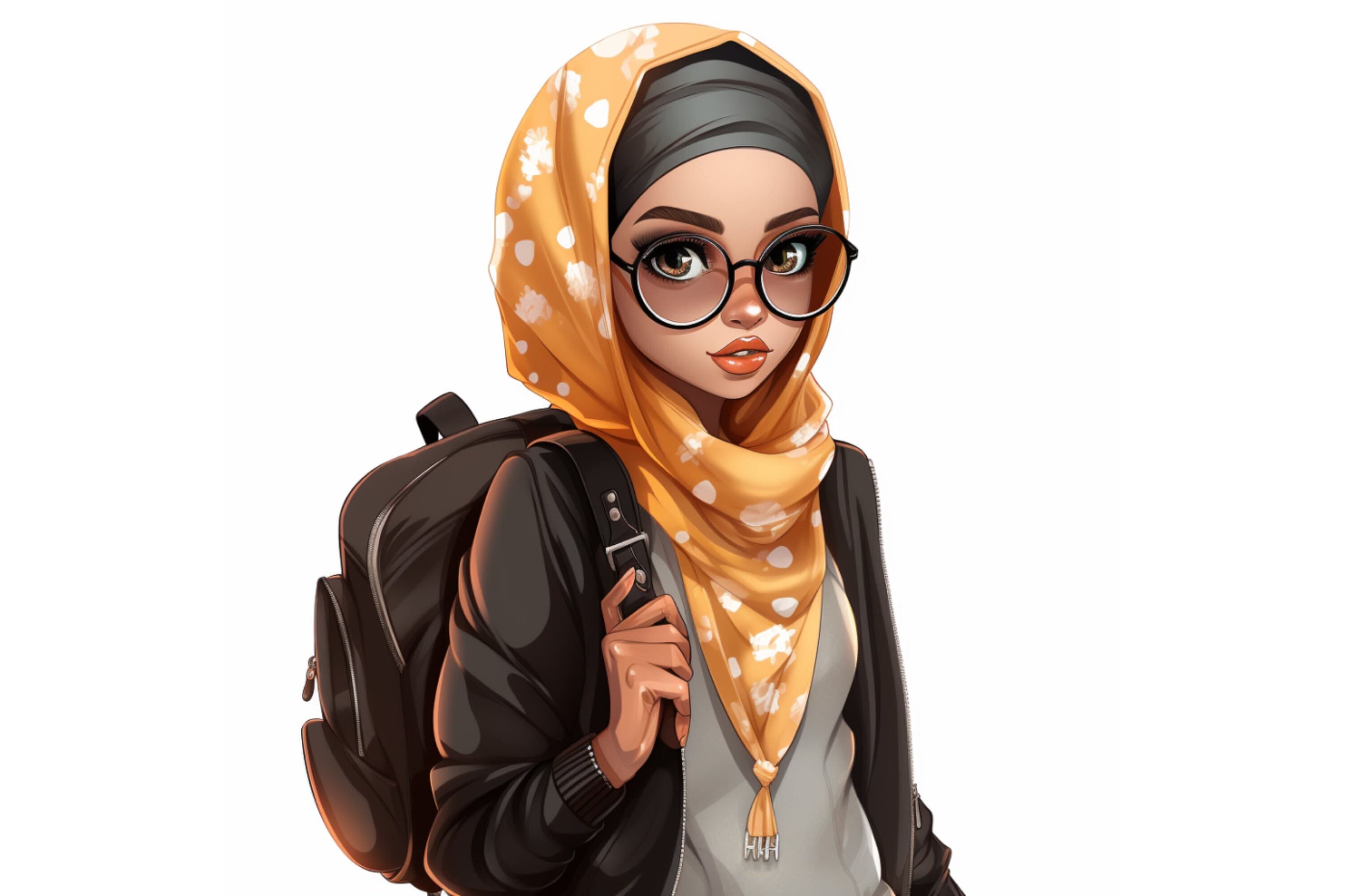 Muslim Girl Clip Art, Muslim Woman Art, Muslim Girl SVG, Islamic Art, Islamic Clipart, Hijabi Clipart, Hijab Girl SVG, Muslim Hijabi - image 3