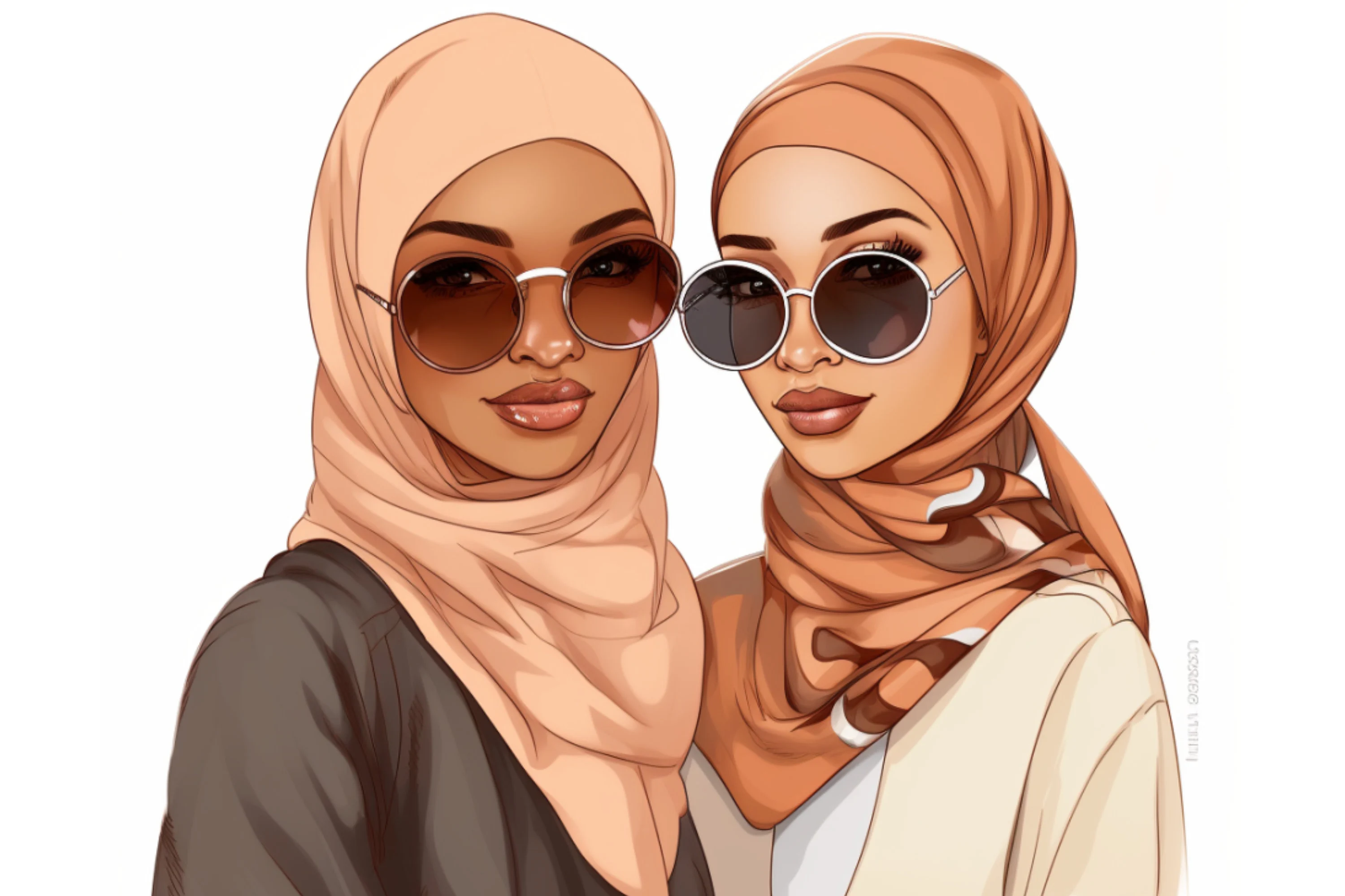 Muslim Hijabi Girl Clipart, Muslima Women Watercolor Art, Islamic Art, Muslim Anime Girl, Muslim Cartoon, Hijab Girl PNG, SVG - image 4