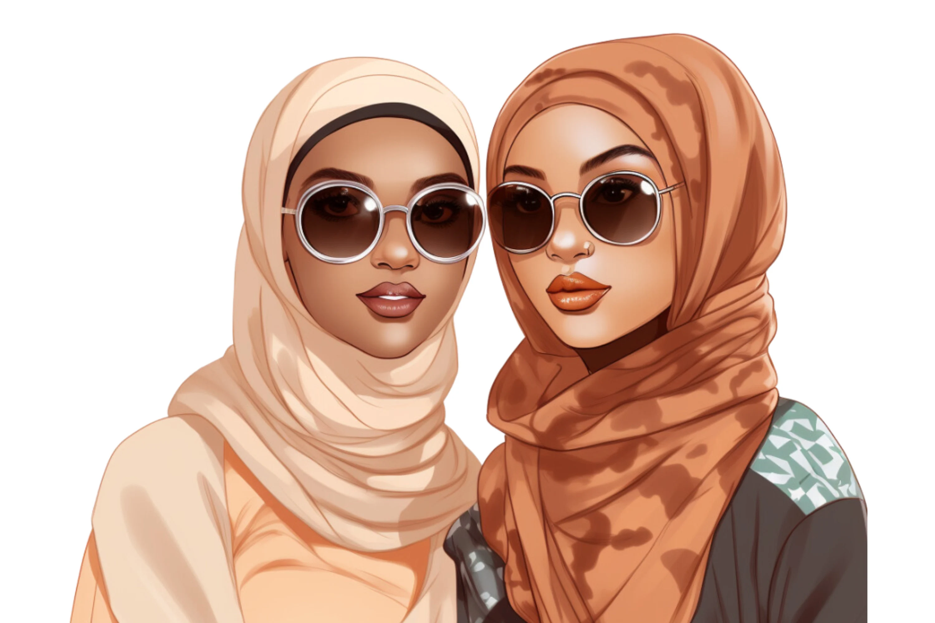 Muslim Hijabi Girl Clipart, Muslima Women Watercolor Art, Islamic Art, Muslim Anime Girl, Muslim Cartoon, Hijab Girl PNG, SVG - image 5