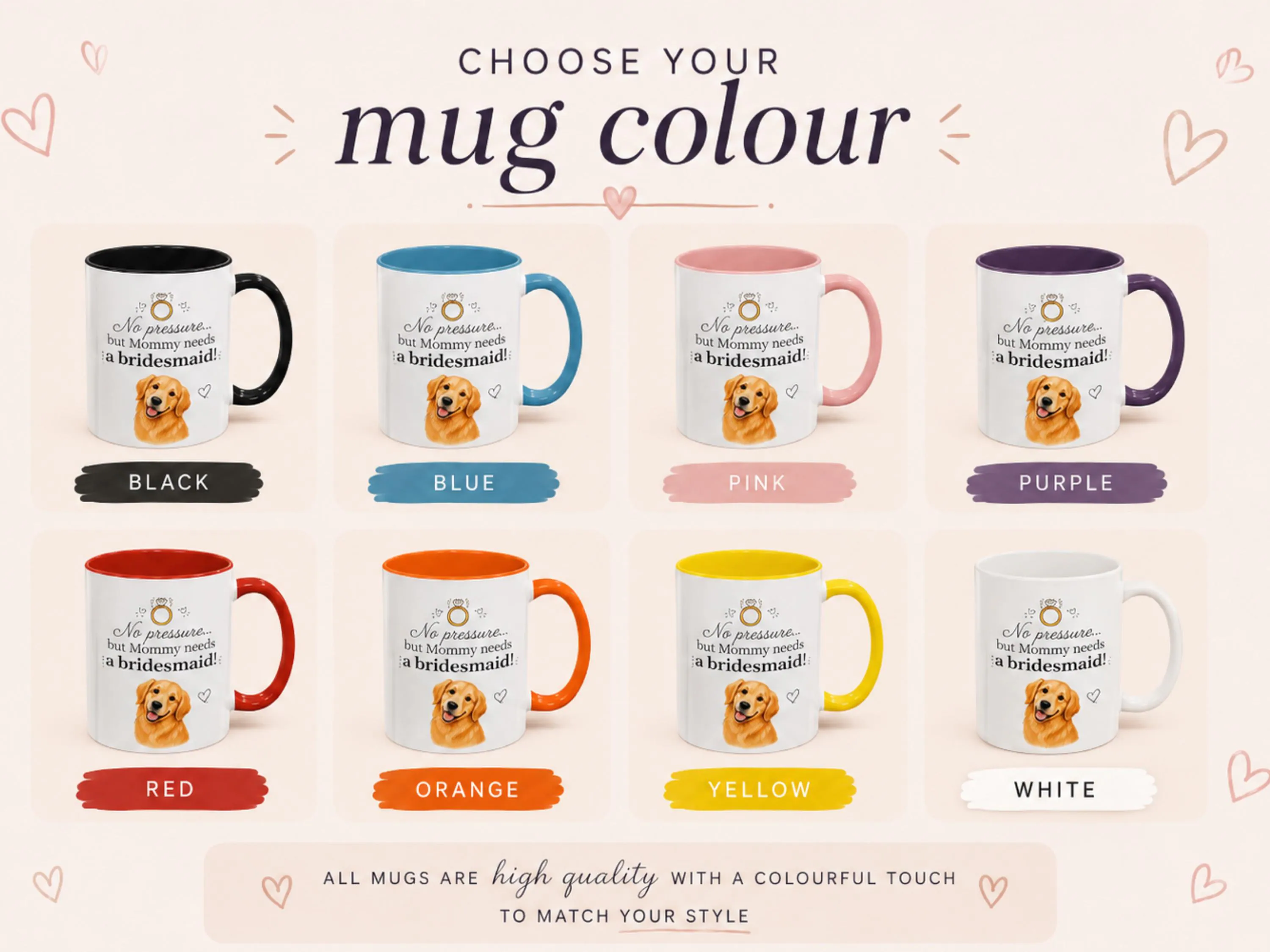 Personalized Pet Bridesmaid Mug, Custom Dog Portrait from Photo, Bridesmaid Proposal, Gift from Pet, Dog Mom Gift - image 5