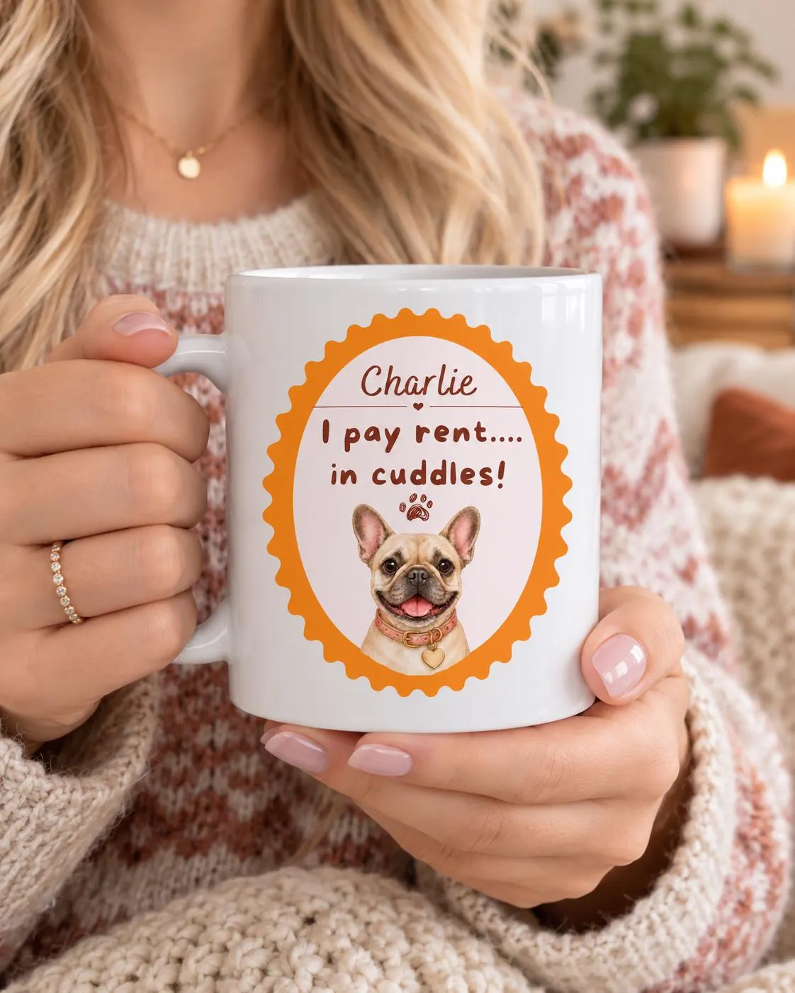 Custom Spoiled Dog Mug from Photo, Personalized New Pet Portrait + Name, Cat or Dog Mom Fur Baby Gift, Cute Pet Parent Coffee Cup