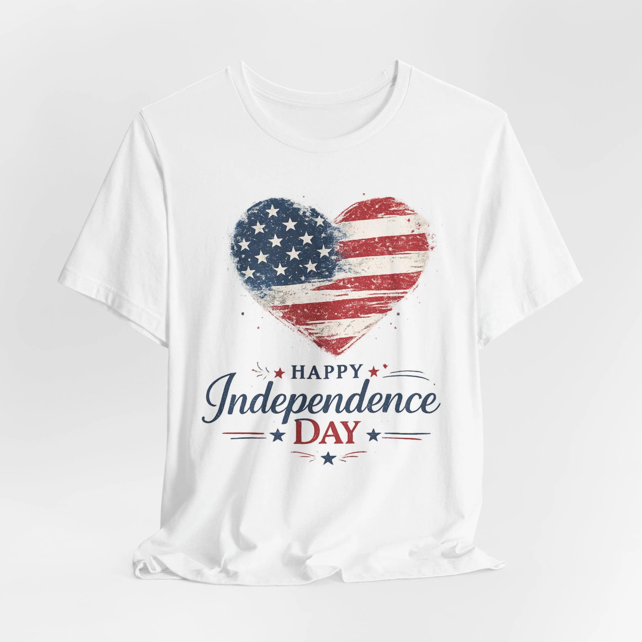 American Flag Heart Happy Independence Day T-Shirt | 4th of July Patriotic Tee - image 3