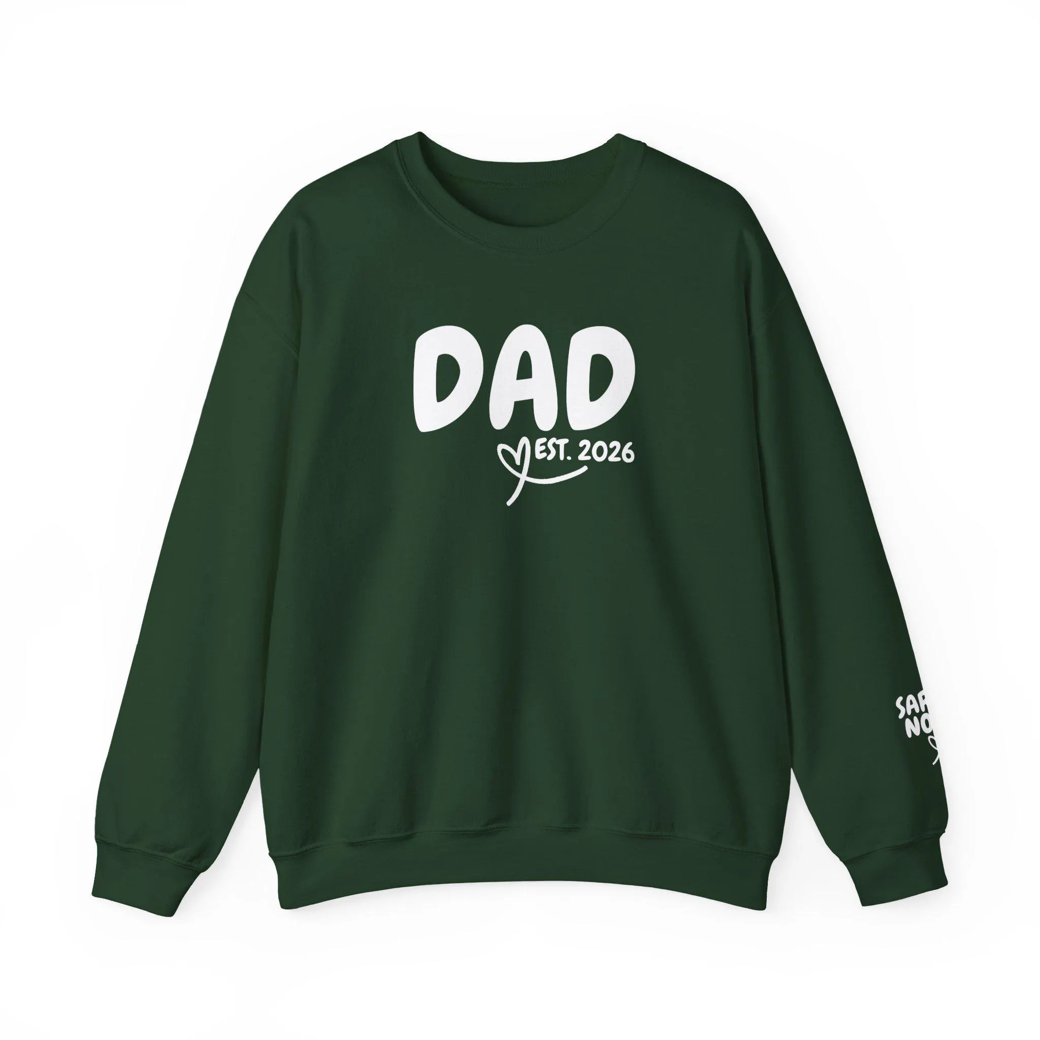 Personalized Dad Est. 2026 Crewneck Sweatshirt with Custom Sleeve Kids Names - image 5