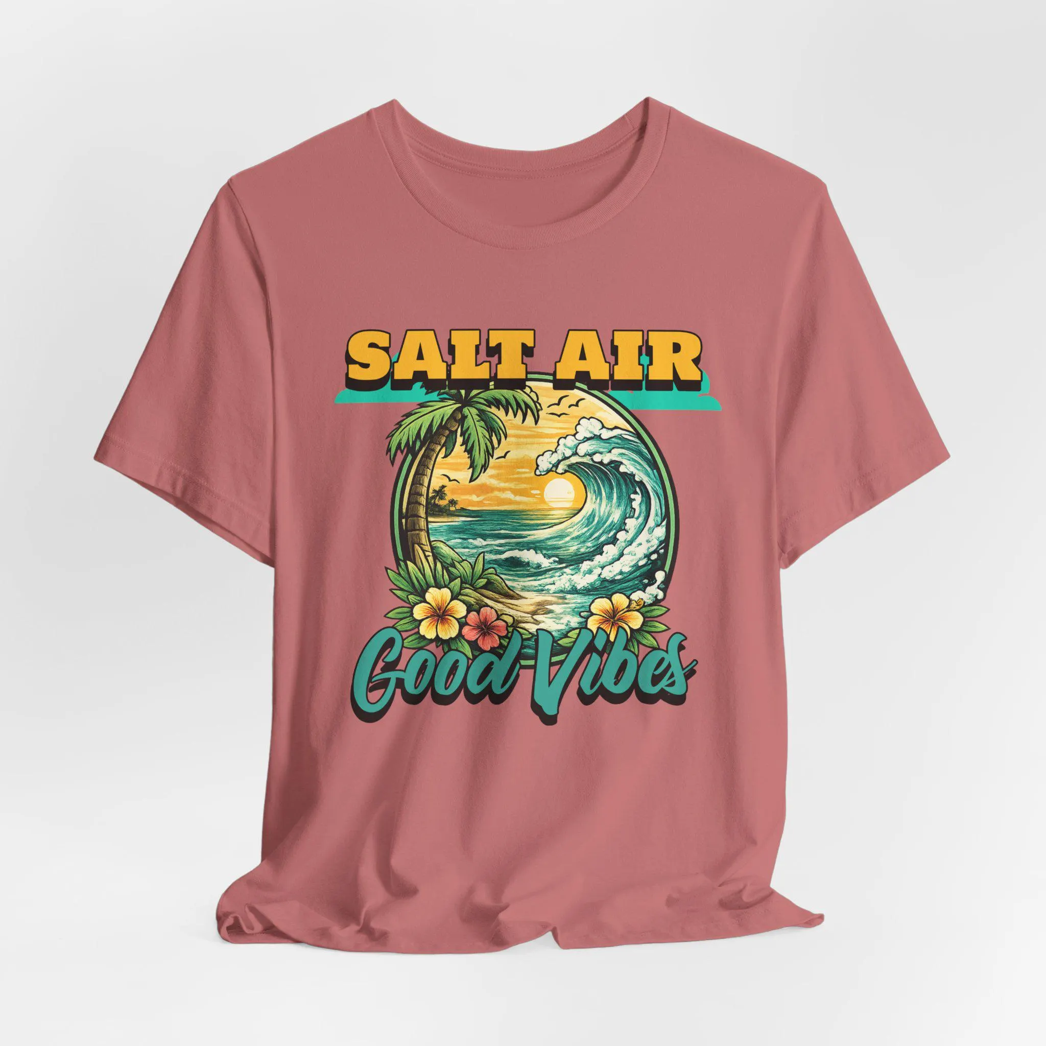 Beach Vibes Graphic Tee, Palm Tree Wave Shirt, Coastal Summer T-Shirt - image 5