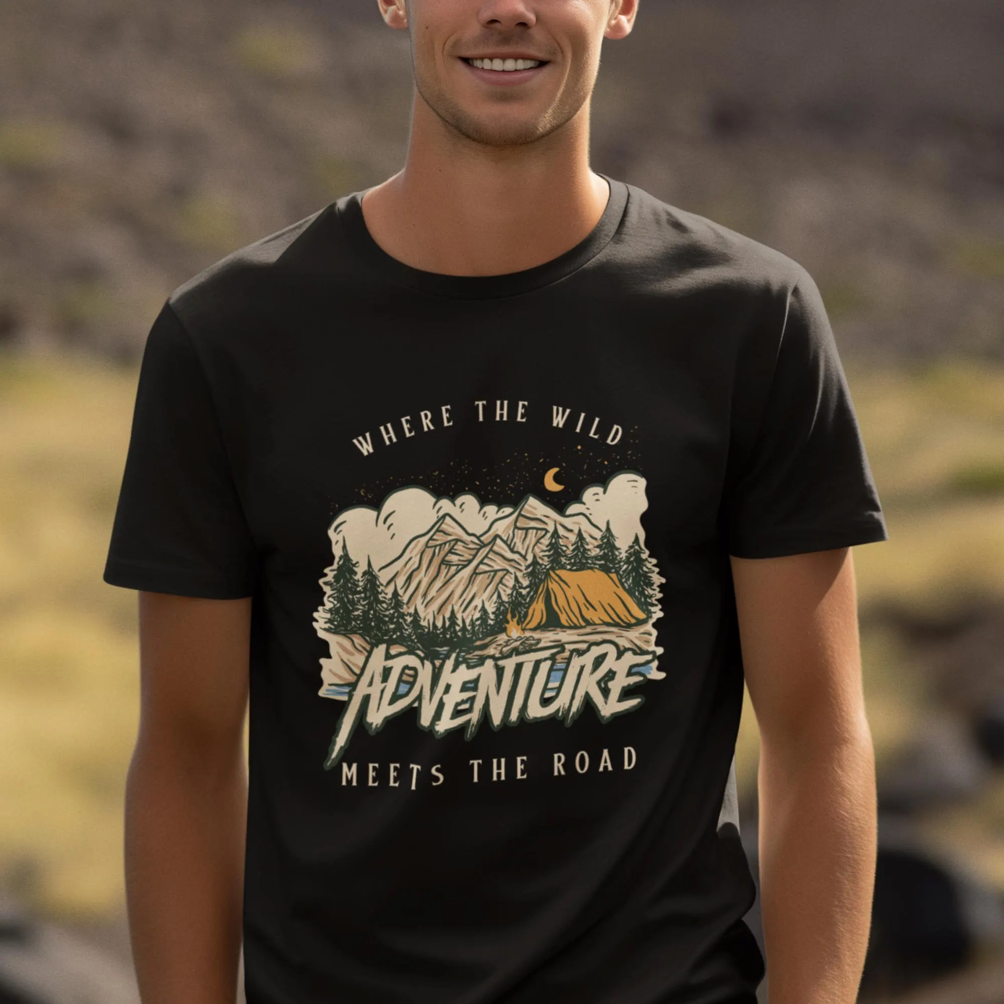 Adventure Mountain Graphic Tee | Adventure Meets The Road, Nature Camping Shirt