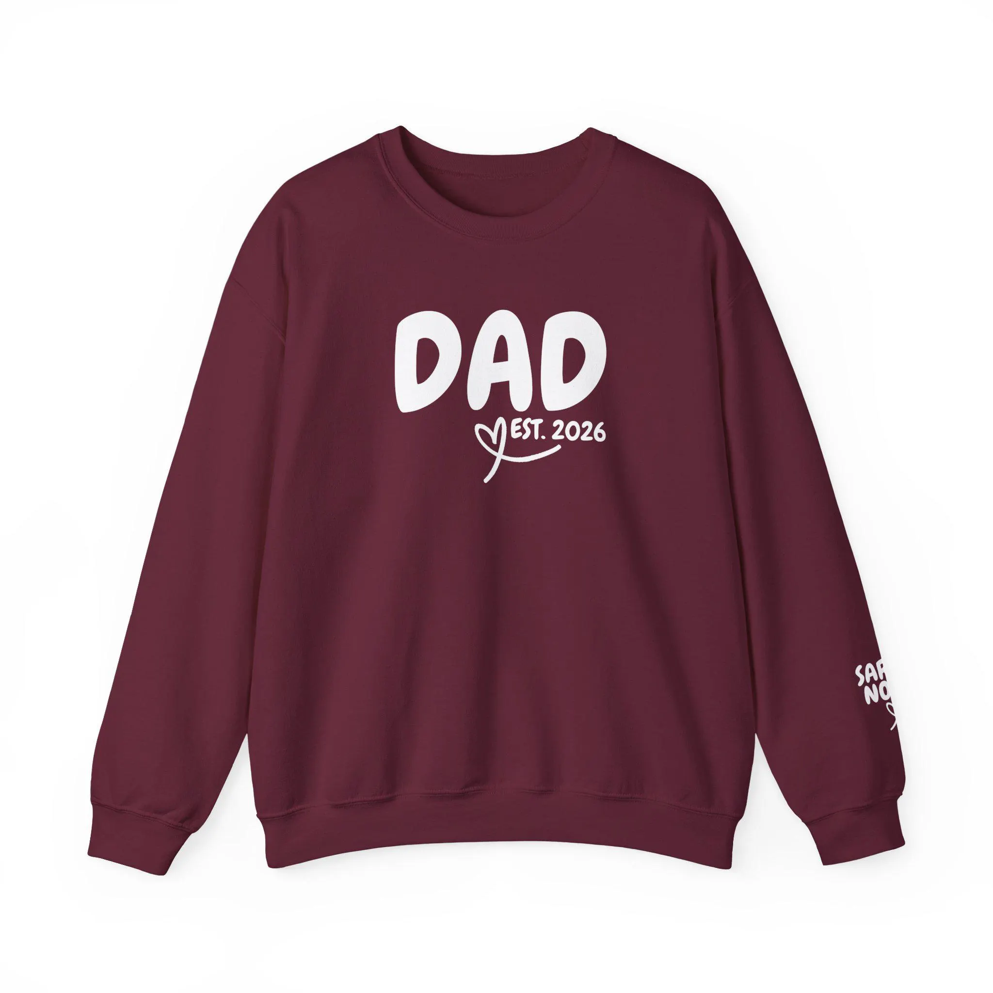 Personalized Dad Est. 2026 Crewneck Sweatshirt with Custom Sleeve Kids Names - image 4