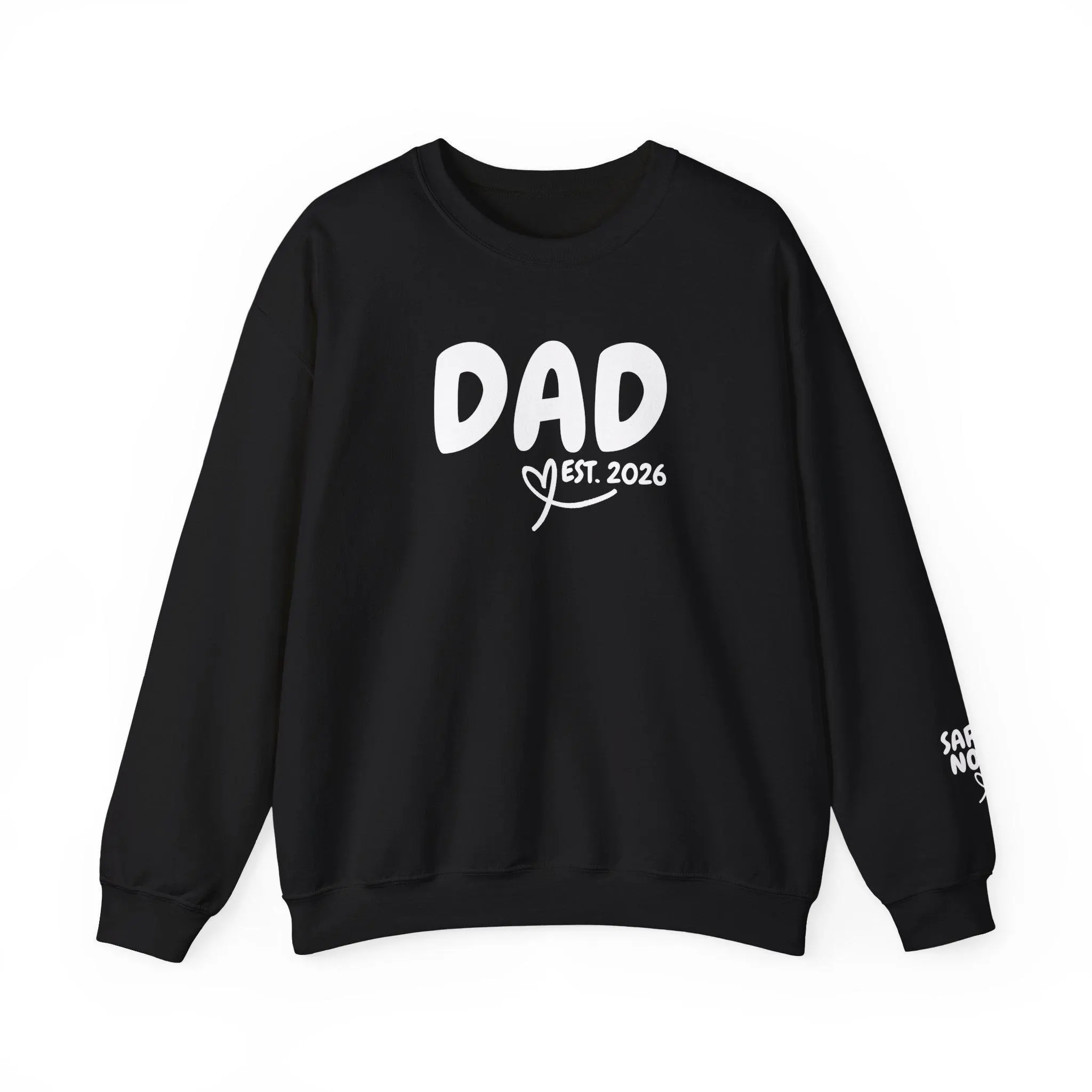 Personalized Dad Est. 2026 Crewneck Sweatshirt with Custom Sleeve Kids Names - image 3