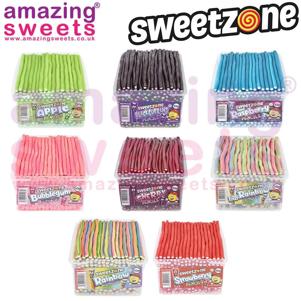 Sweetzone VEGAN RANGE, Pencils, Candy Floss, Belts, Lollies, Chews, Jelly Halal HMC Certified Sweets