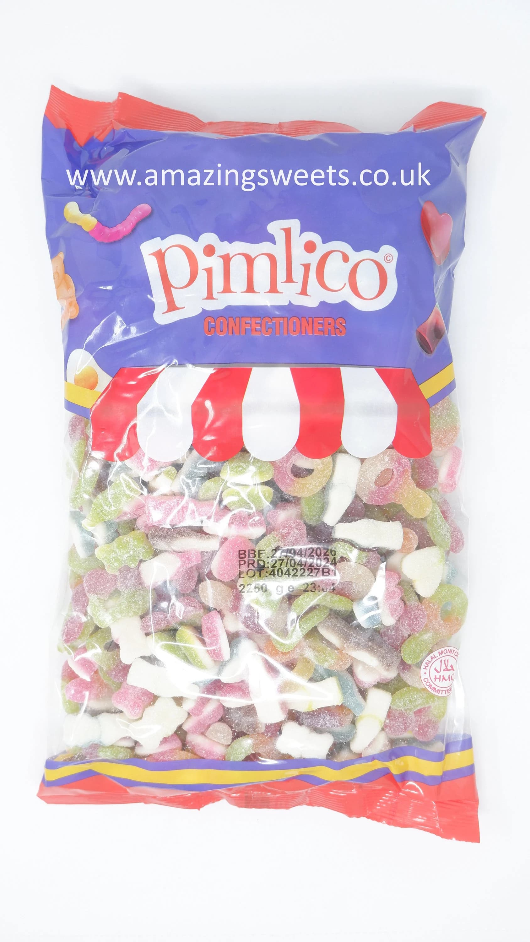 HMC Certified Wine Gums, Worms, Fizzy Skull, Fried Eggs 2.25kg Bags Pimlico Halal Sweets - image 4