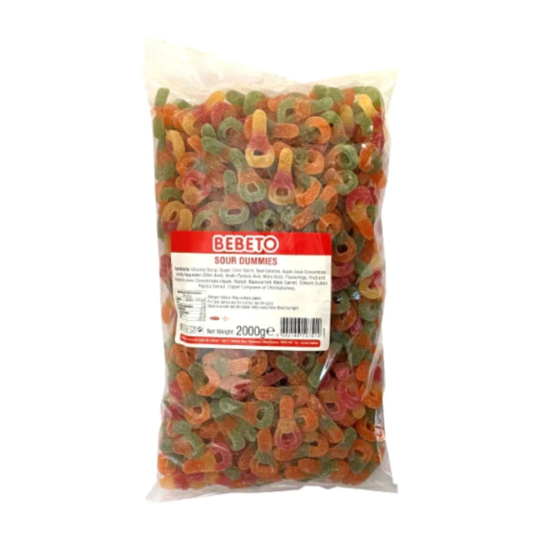 Sour Dummies, Peach Rings Bebeto 1KG & 2KG Bags Full Range Halal Certified Sweets