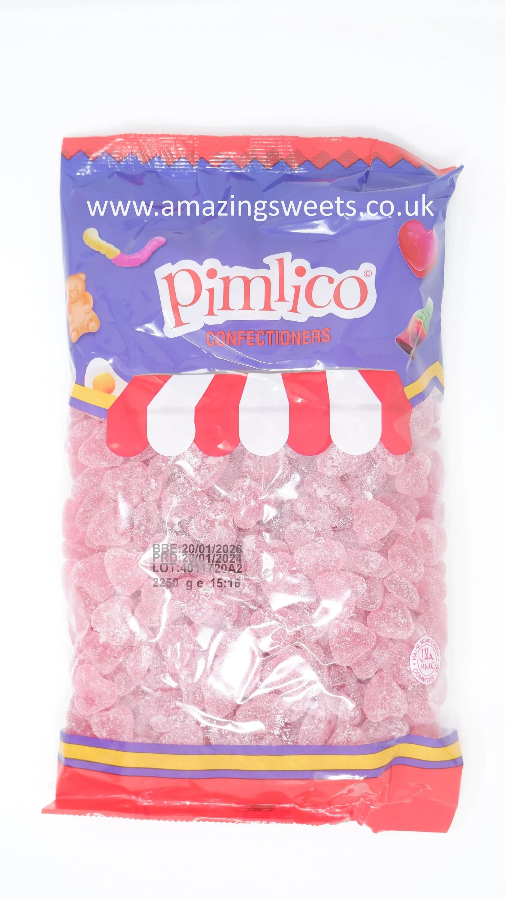 HMC Certified Vegan Fizzy Peach Rings, Watermelon Slices 2.25kg Bag Pimlico Halal Sweets - image 5
