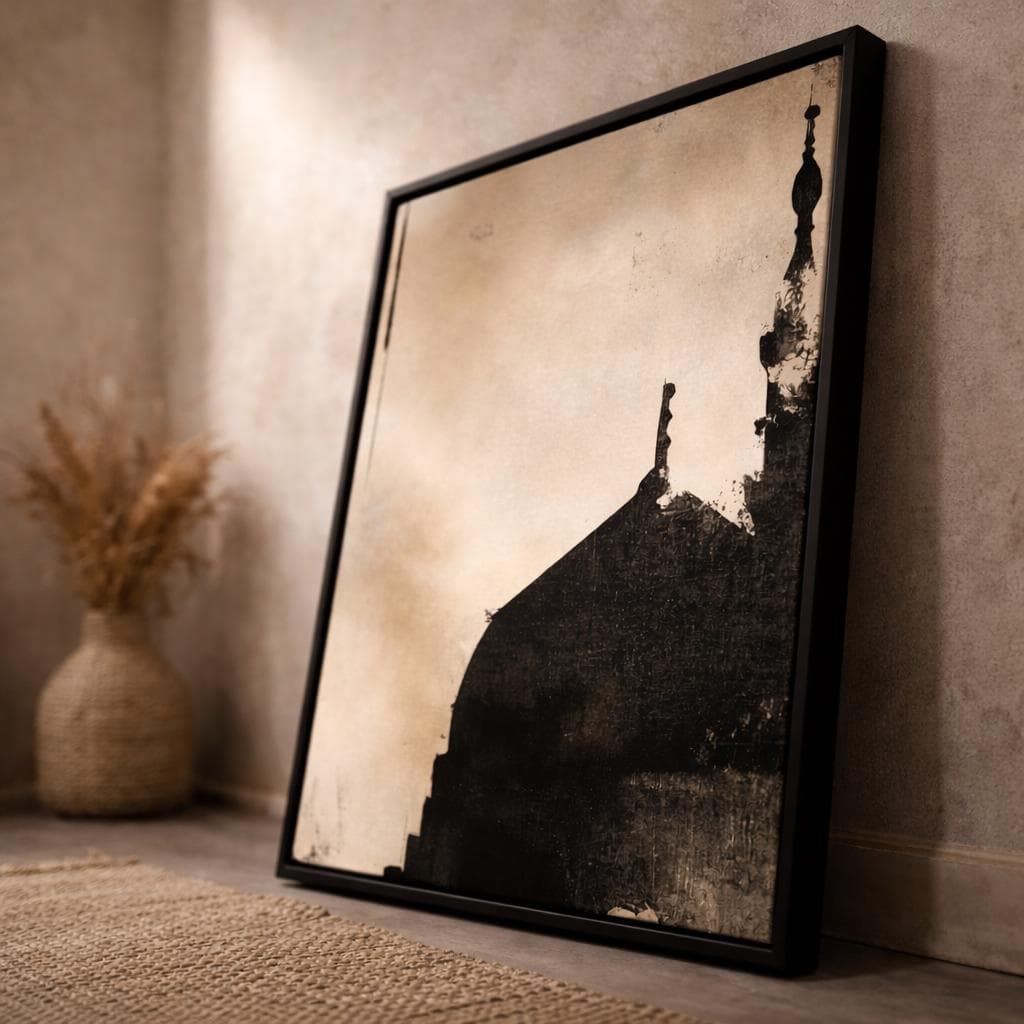 Wabi Sabi Masjid An-Nabawi Canvas Minimalist Giclée Fine Art Print Abstract Madinah Mosque Islamic Modern Minimal Neutral Art Muslim Home - image 5
